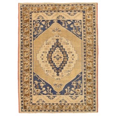 Türkei Anatoly Kleiner Teppich - Wolle Braun Elfenbein Marineblau Taupe - 92836