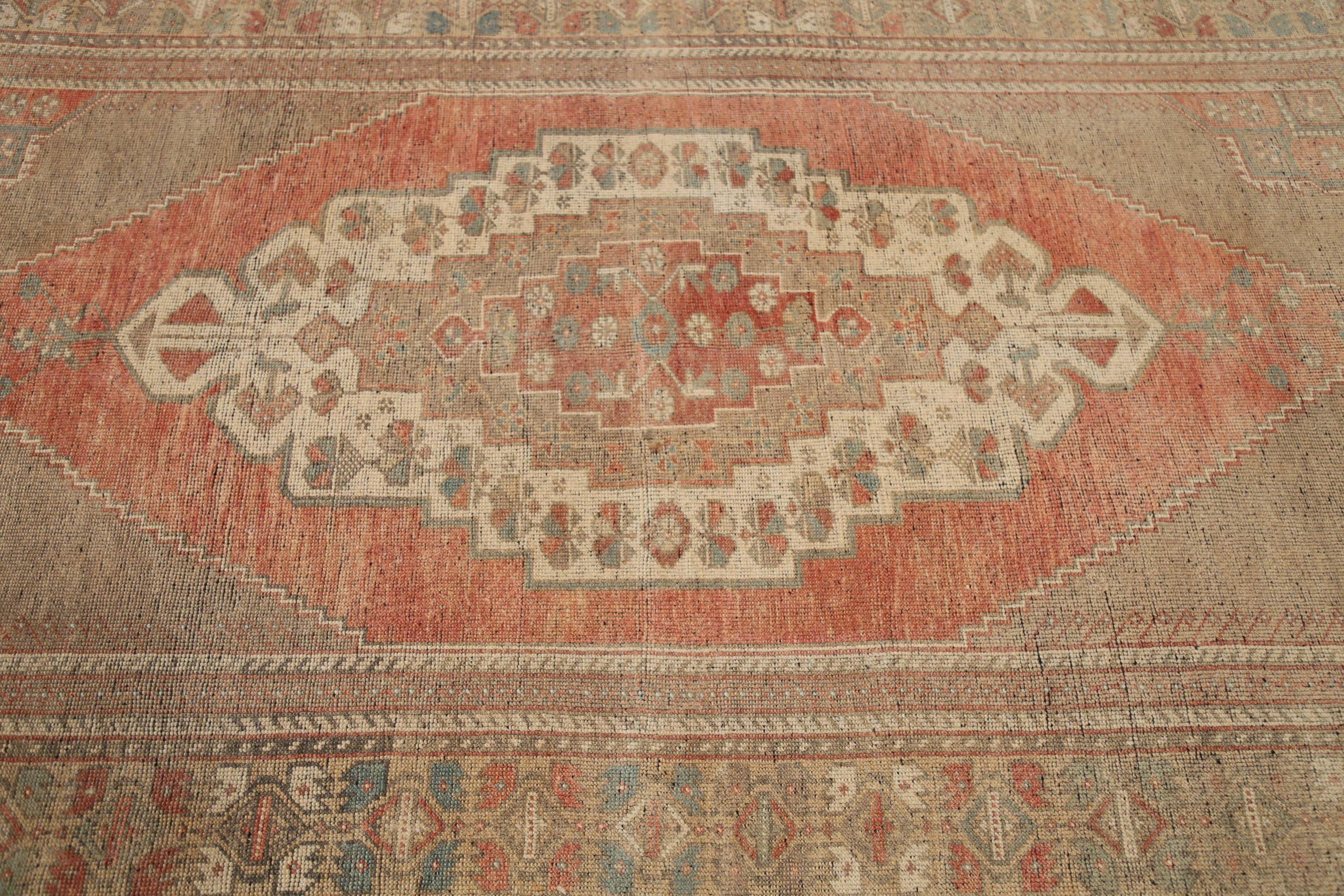 Türkei Anatoly Small Rug - Wolle Brown Elfenbein Rot Design - 92883 im Zustand „Hervorragend“ im Angebot in Dallas, TX