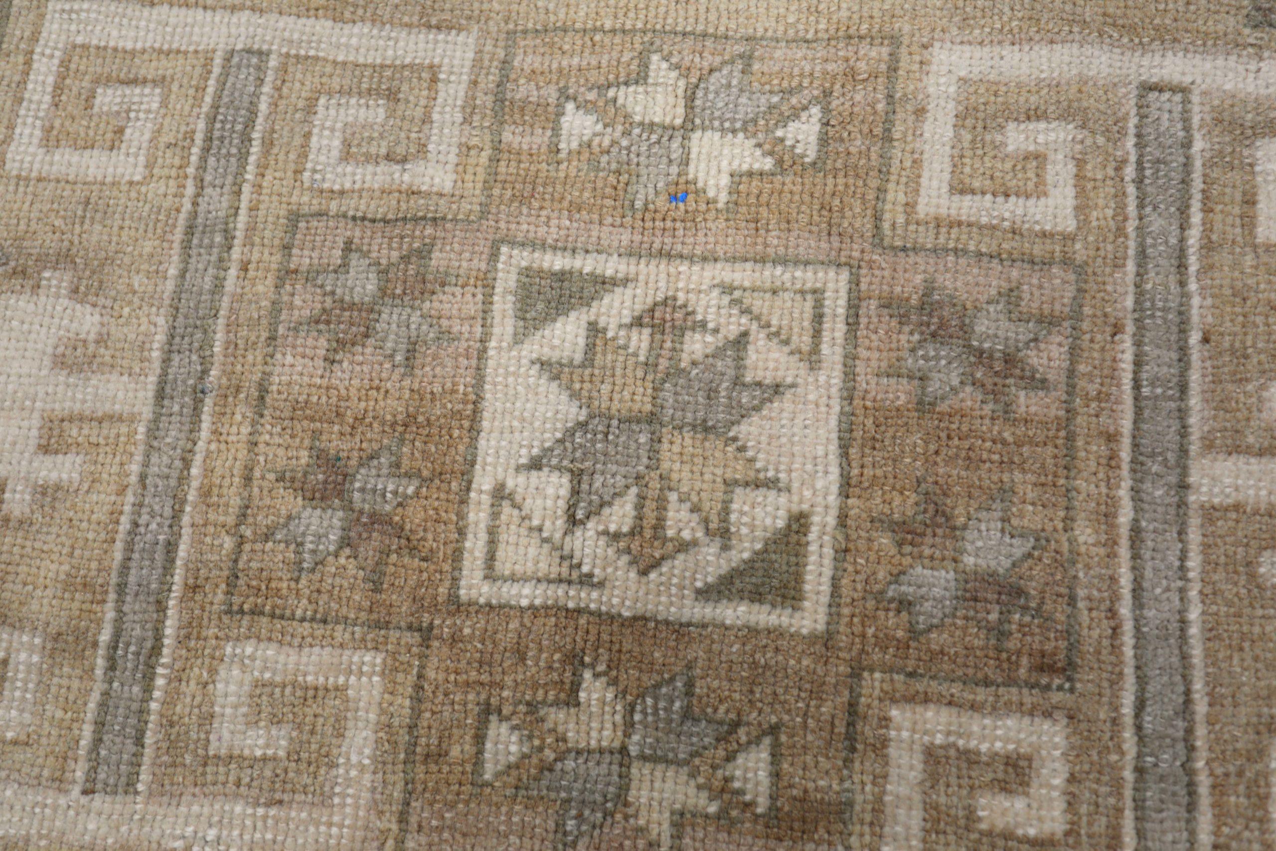 Türkei Anatoly Small Teppich - Wolle Brown Elfenbein Taupe Design - 93113 im Zustand „Hervorragend“ im Angebot in Dallas, TX
