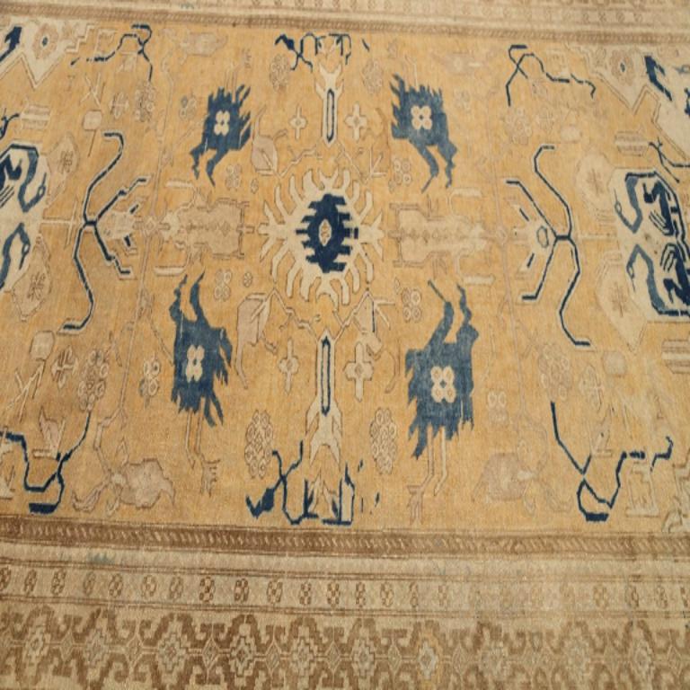 XX secolo Tappeto Turkey Anatoly Small - Lana Marrone Avorio Disegno Giallo - 92939 in vendita