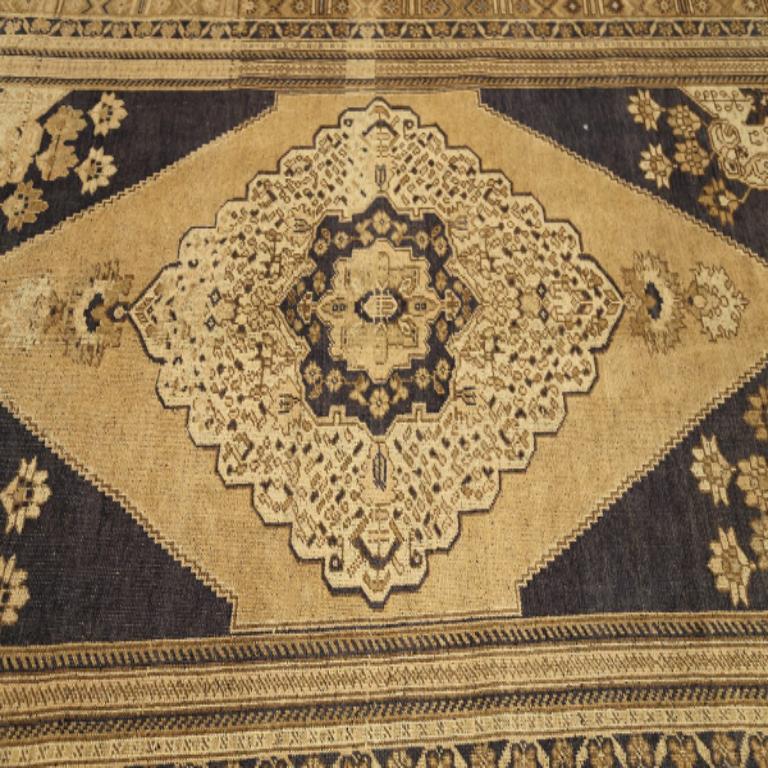 Türkei Anatoly Small Rug - Wolle Brown Elfenbein Gelb Design - 92974 (20. Jahrhundert) im Angebot