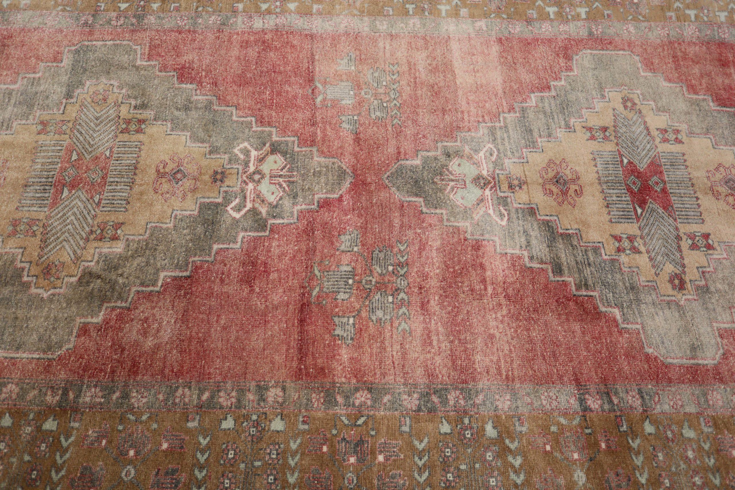 Türkei Anatoly Small Rug - Wolle Brown Red Design - 93112 (20. Jahrhundert) im Angebot