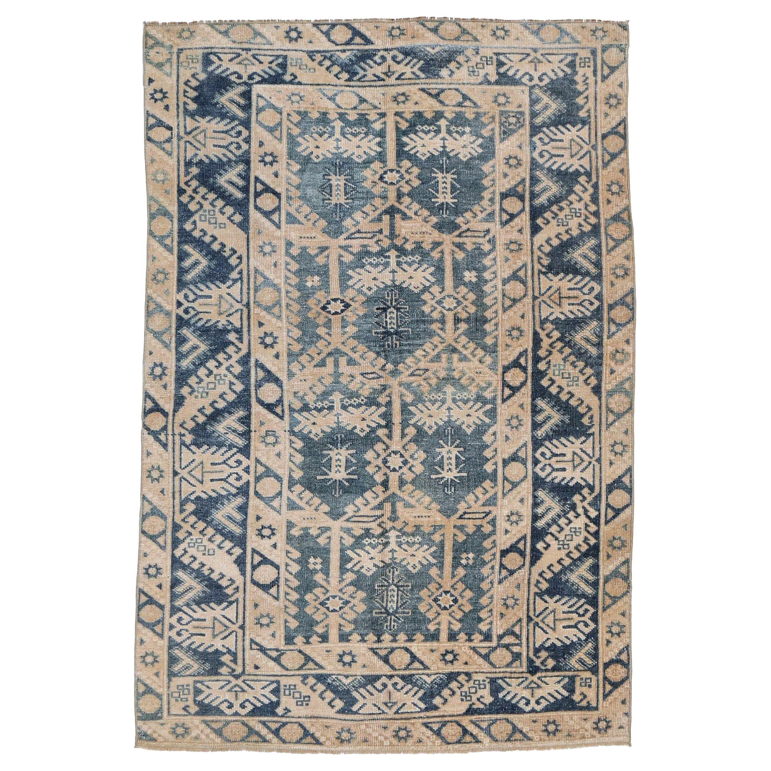 Tappeto Turkey Anatoly Small - Lana Grigio Avorio Blu Navy Design - 93121