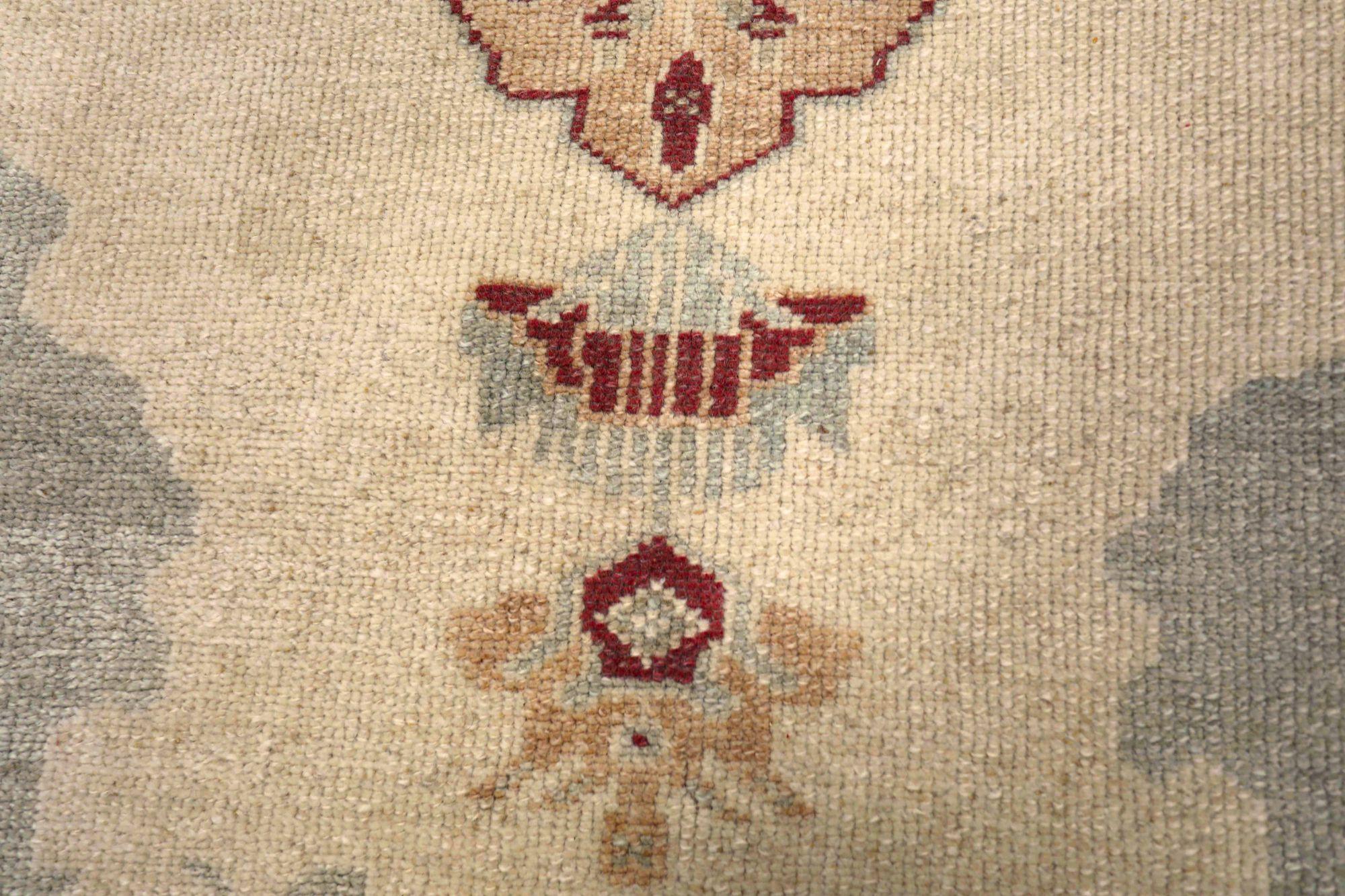Türkei Anatoly Small Rug - Wolle Grau Elfenbein Rosa Gelb Design - 93184 (Türkisch) im Angebot
