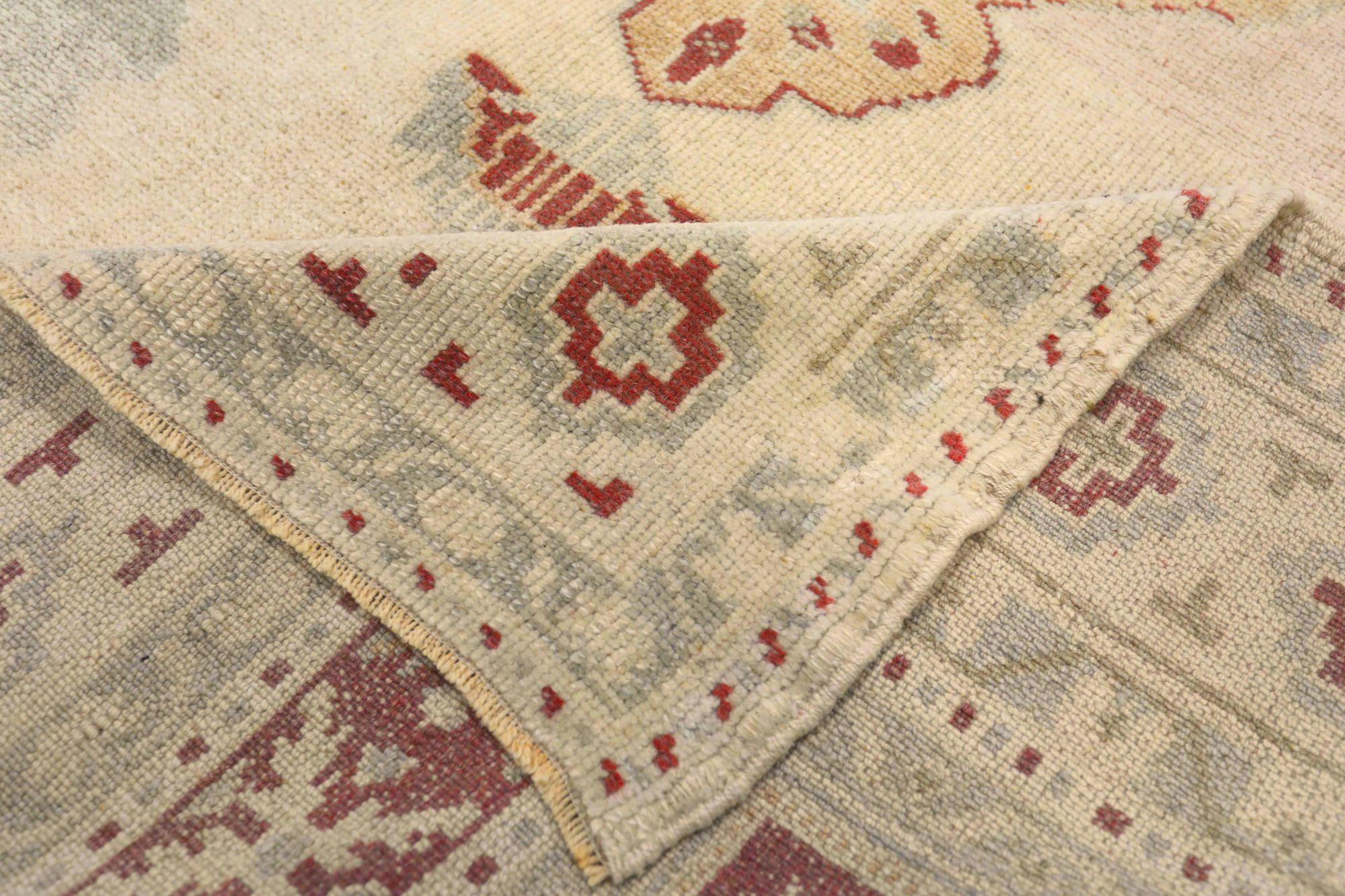 Türkei Anatoly Small Rug - Wolle Grau Elfenbein Rosa Gelb Design - 93184 (20. Jahrhundert) im Angebot
