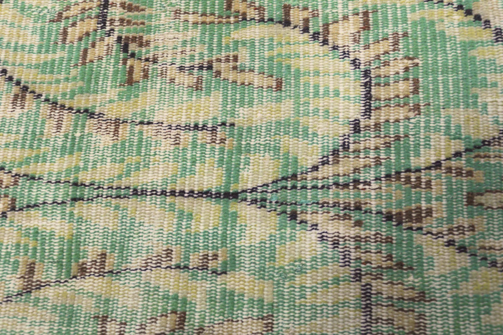 Turc Petit tapis turc Anatoly - Design en laine vert ivoire jaune - 93183 en vente