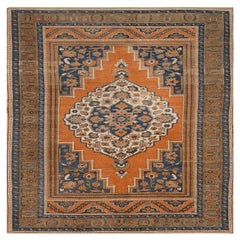 Tappeto Turkey Anatoly Small - Lana Avorio Blu Navy Arancione Design - 92989