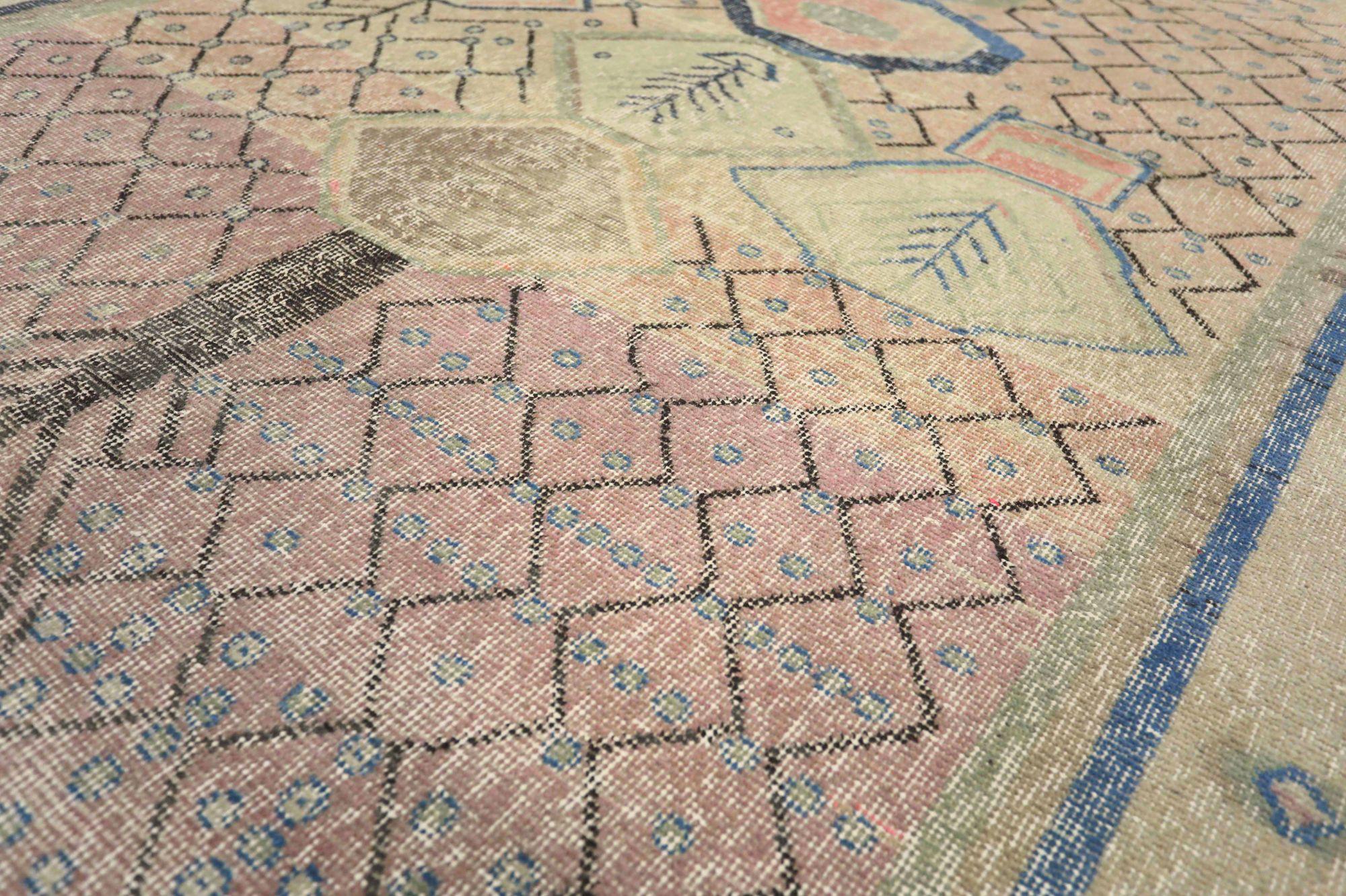 Tappeto Turkey Anatoly Small - Lana Avorio Design Rosa - 93056 In condizioni ottime in vendita a Dallas, TX