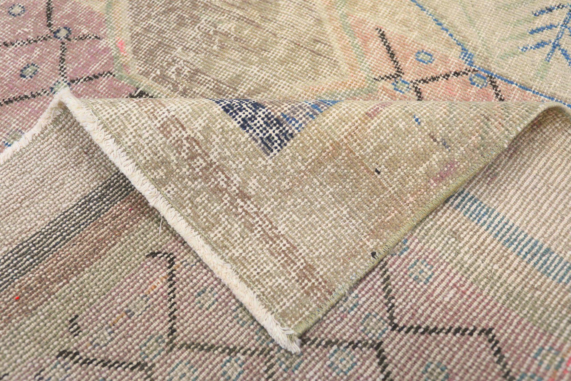 XX secolo Tappeto Turkey Anatoly Small - Lana Avorio Design Rosa - 93056 in vendita