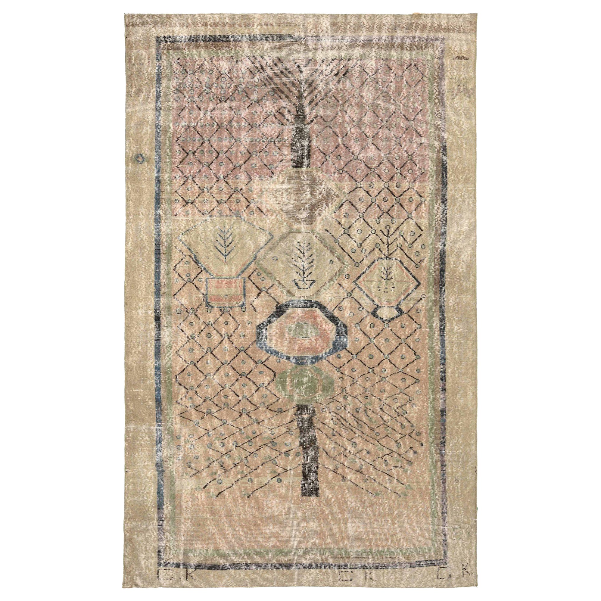 Tappeto Turkey Anatoly Small - Lana Avorio Design Rosa - 93056 in vendita