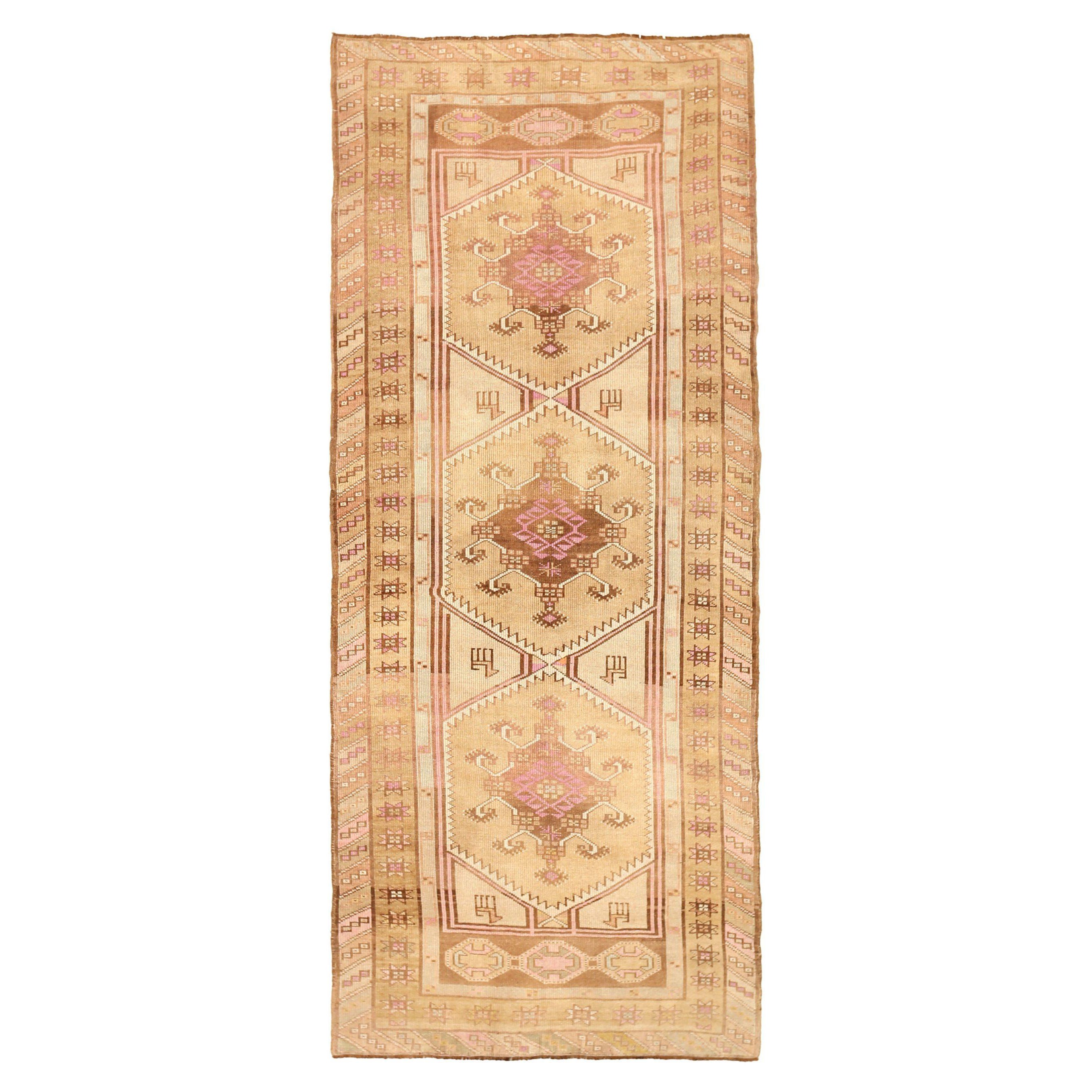 Türkei Anatoly Small Rug - Wolle Elfenbein Rosa Gelb Design - 92763