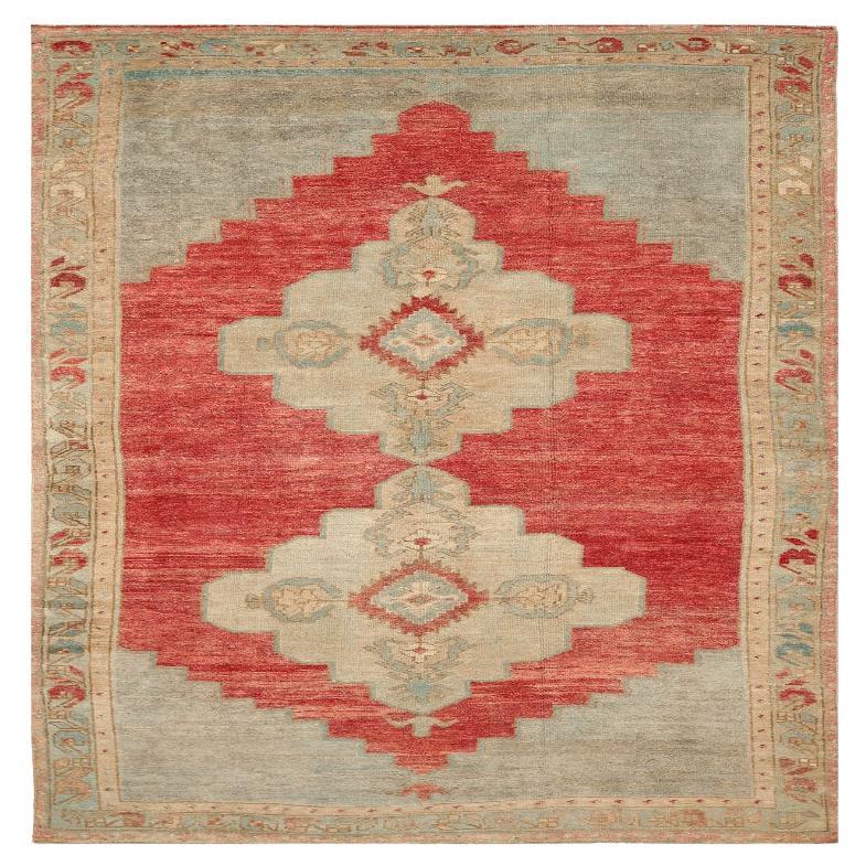 Türkischer Anatoly Kleiner Teppich - Wolle Elfenbein Rot Design - 93006
