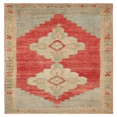 Türkischer Anatoly Kleiner Teppich - Wolle Elfenbein Rot Design - 93006