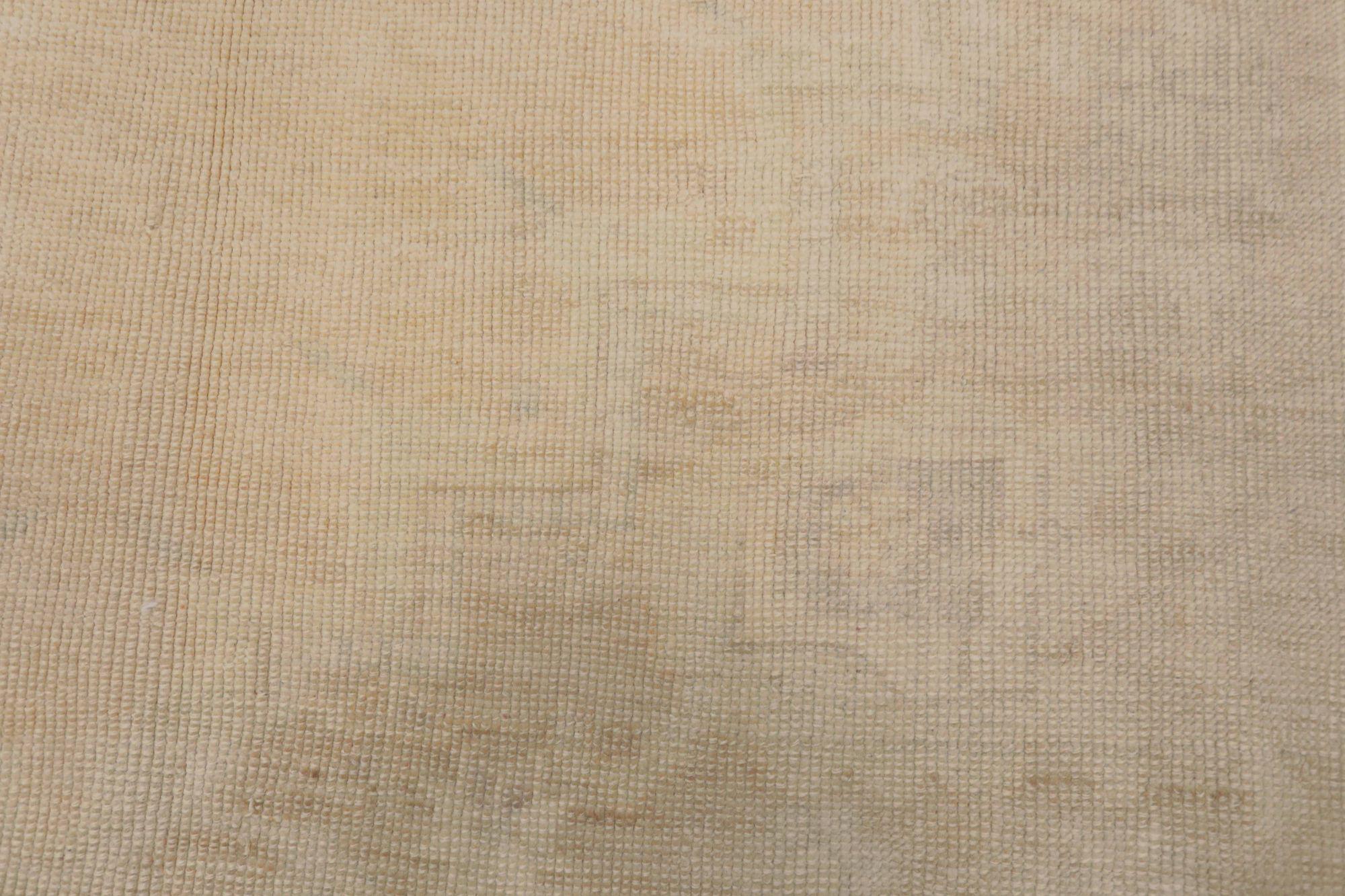 Türkischer Anatoly Kleiner Teppich - Wolle Elfenbein Taupe Design - 93031 im Zustand „Hervorragend“ im Angebot in Dallas, TX