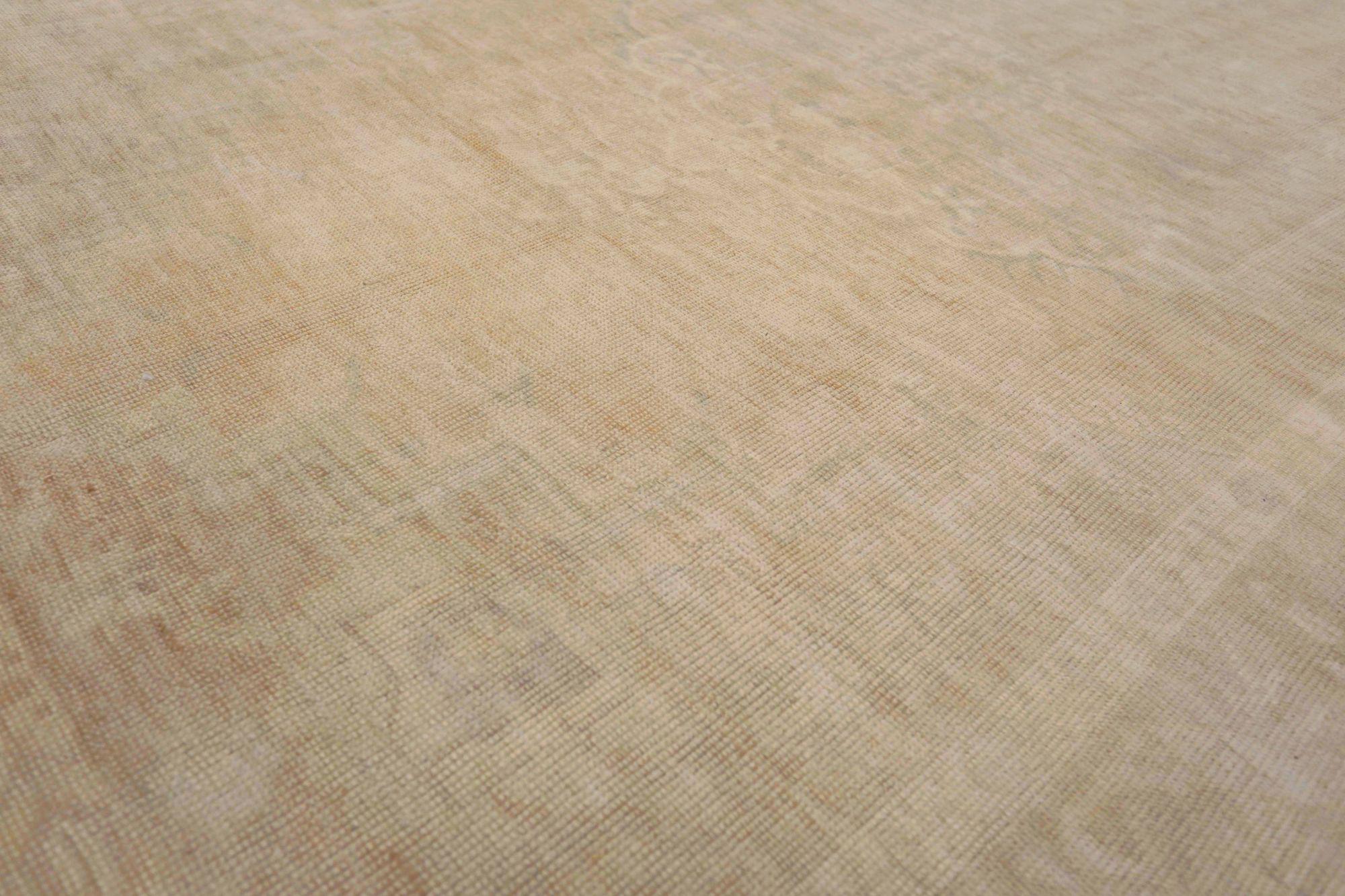 Türkischer Anatoly Kleiner Teppich - Wolle Elfenbein Taupe Design - 93031 (20. Jahrhundert) im Angebot