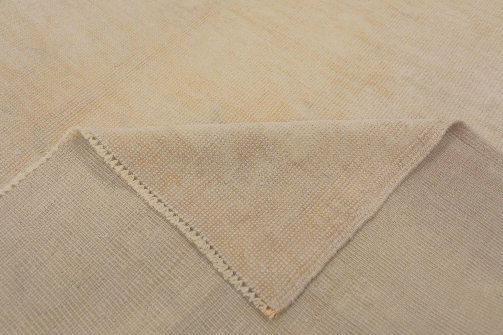 Türkischer Anatoly Kleiner Teppich - Wolle Elfenbein Taupe Design - 93031 im Angebot 1