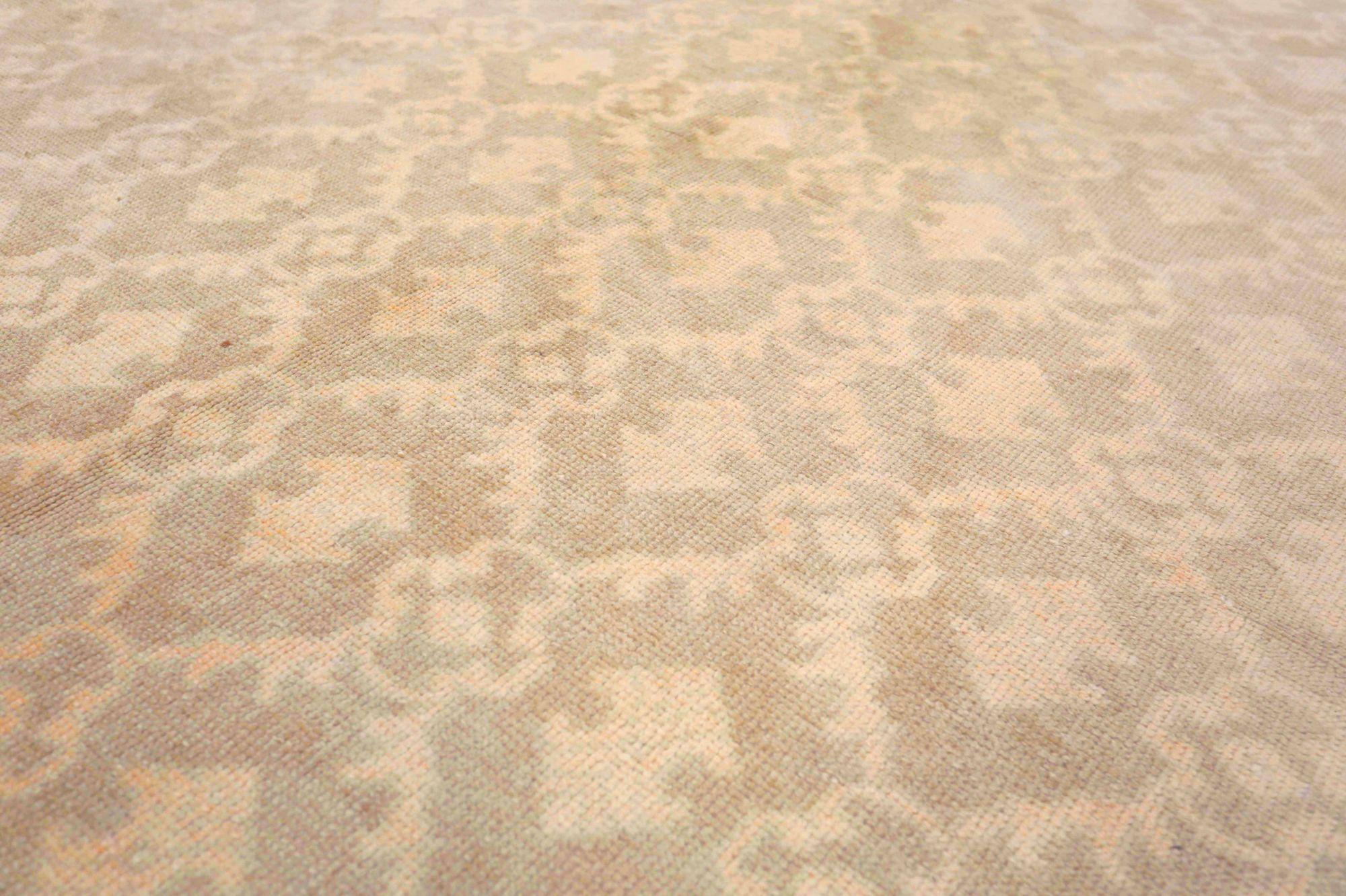 Türkischer Anatoly Kleiner Teppich - Wolle Elfenbein Taupe Design - 93078 (20. Jahrhundert) im Angebot