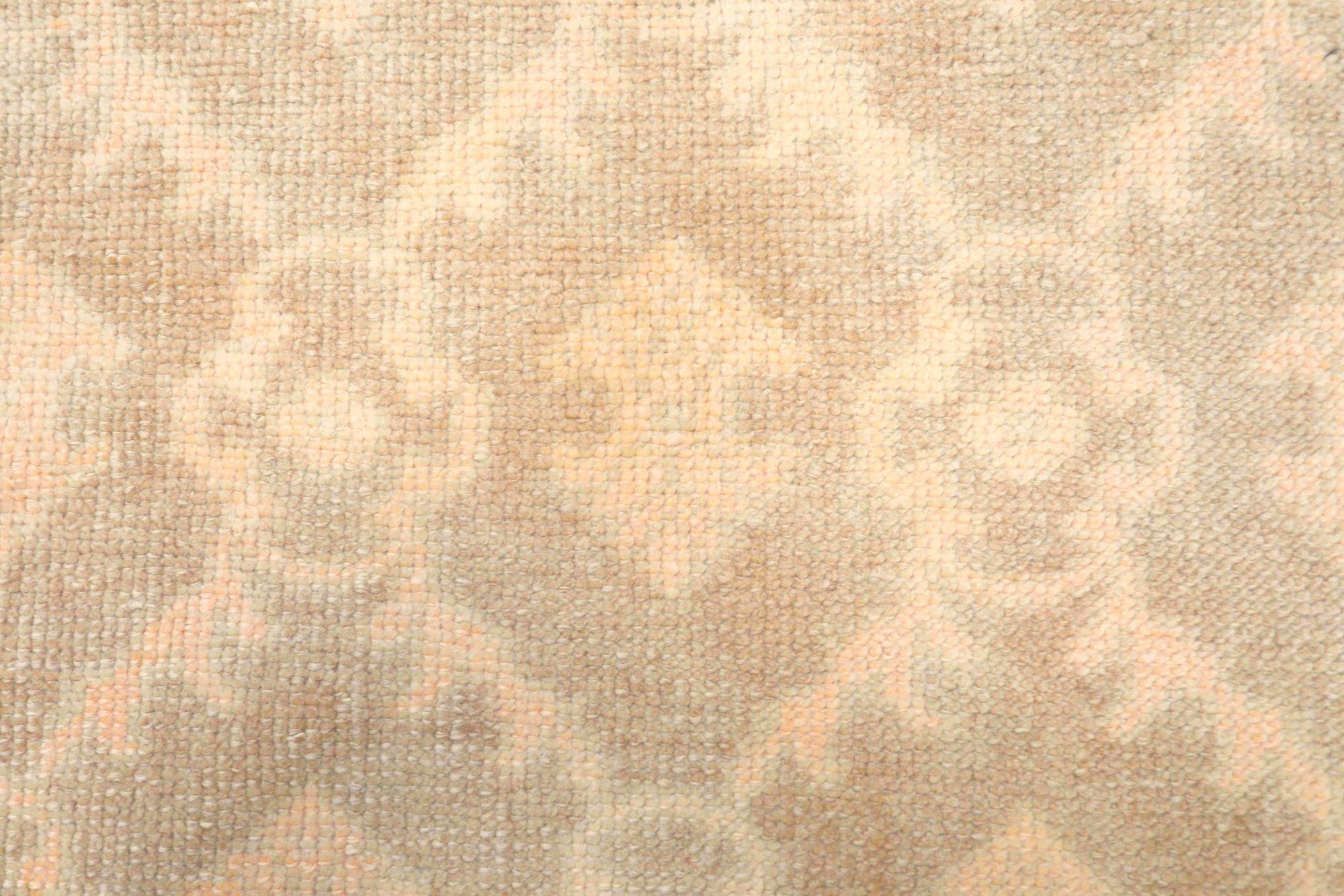 Türkischer Anatoly Kleiner Teppich - Wolle Elfenbein Taupe Design - 93078 im Angebot 1
