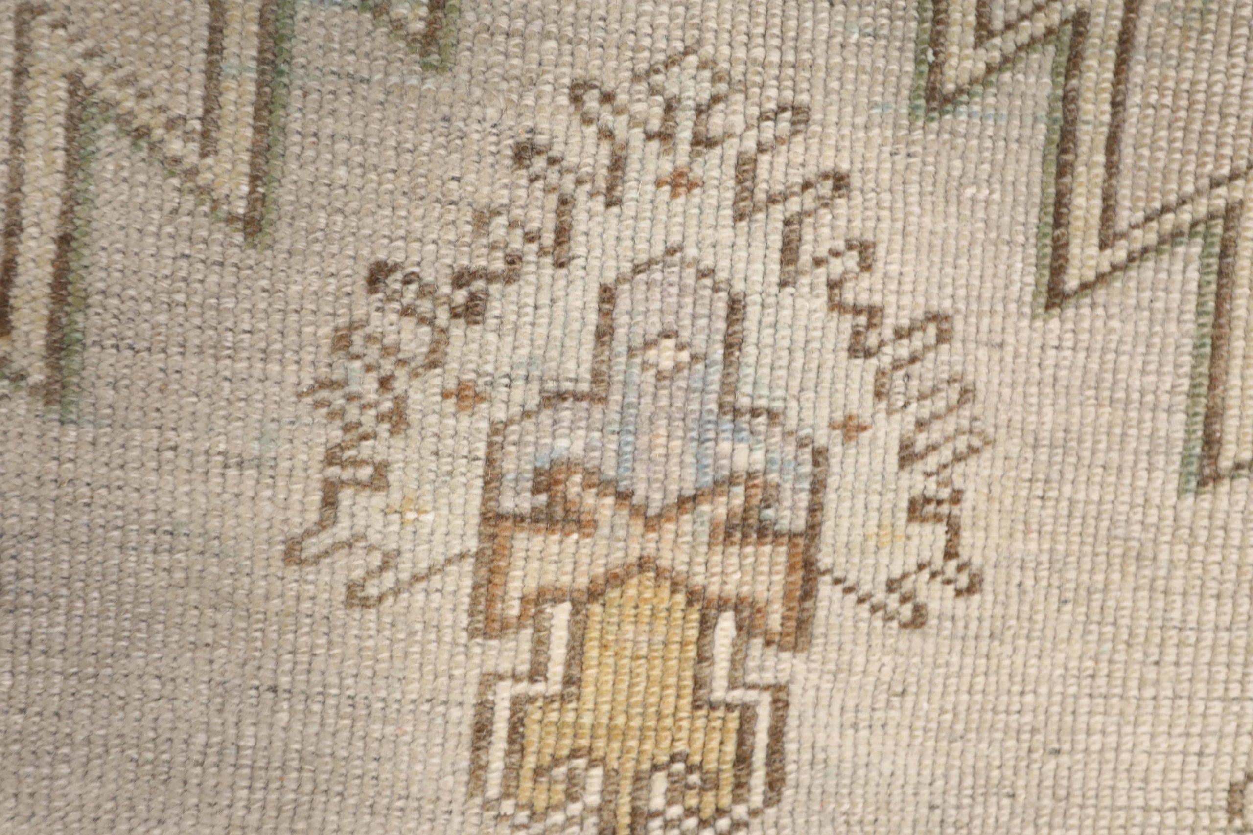Türkischer Anatoly Kleiner Teppich - Wolle Elfenbein Taupe Design - 93098 (20. Jahrhundert) im Angebot