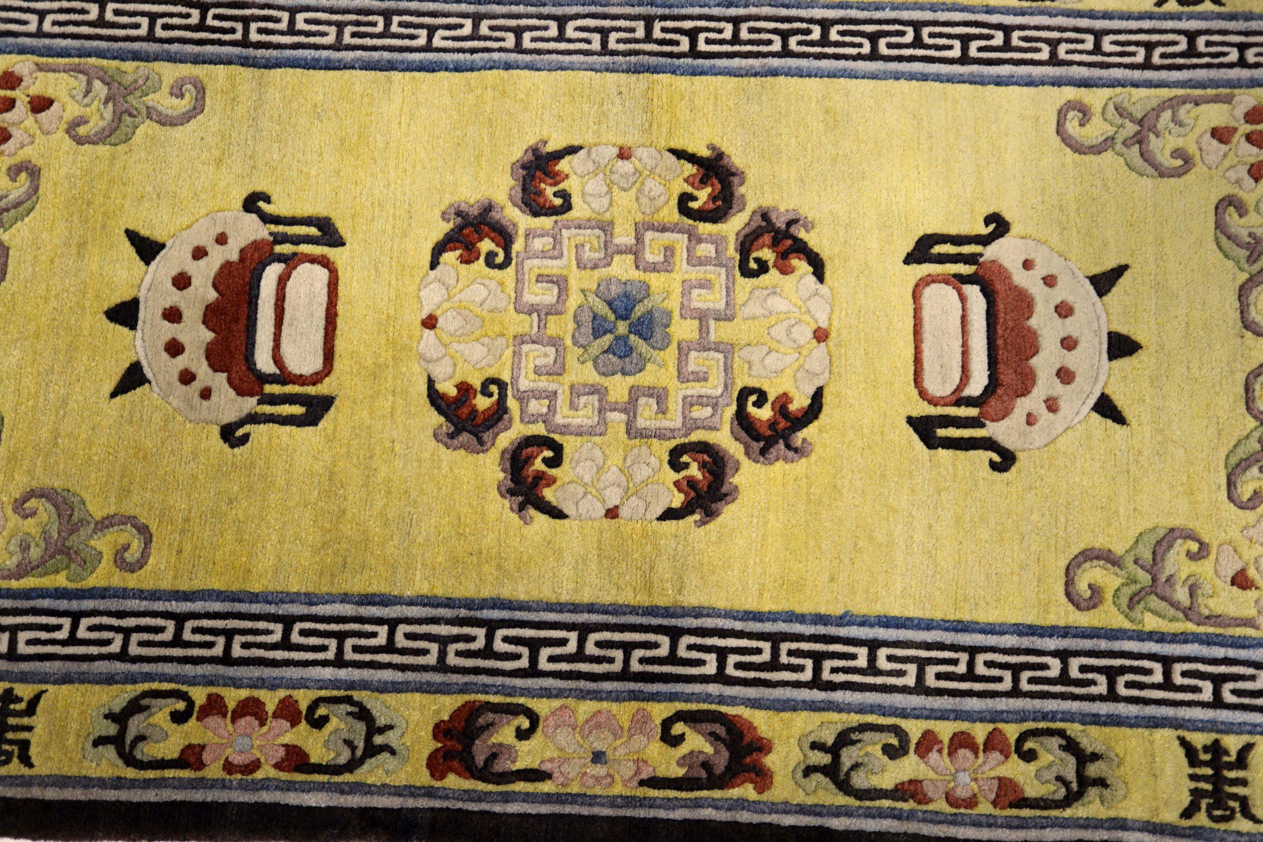 Türkei Anatoly Small Rug - Wolle Elfenbein Gelb Design - 93226 (20. Jahrhundert) im Angebot