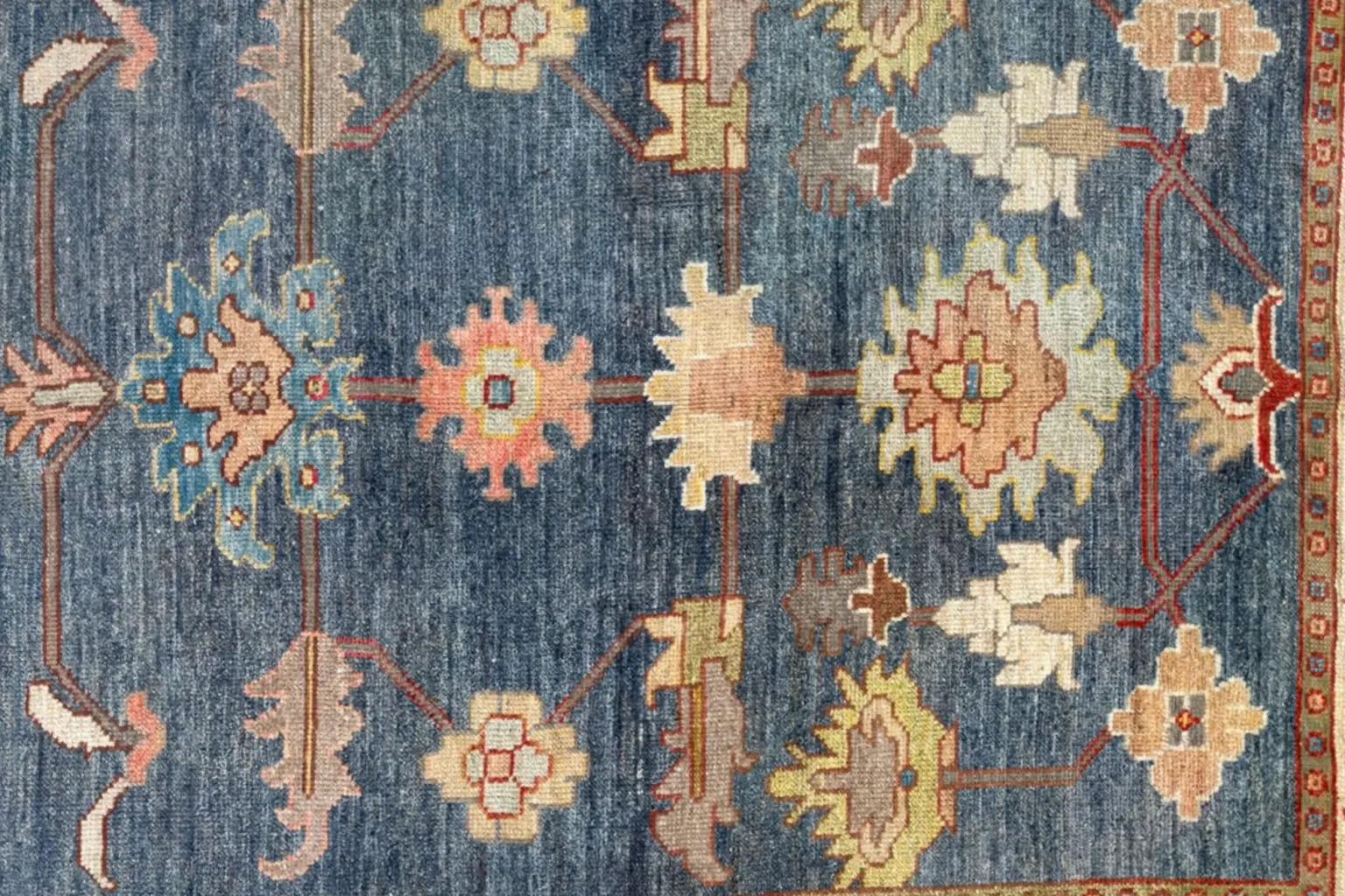Lana Tappeto per l'area della Turchia - Design/One - Blu marino in vendita