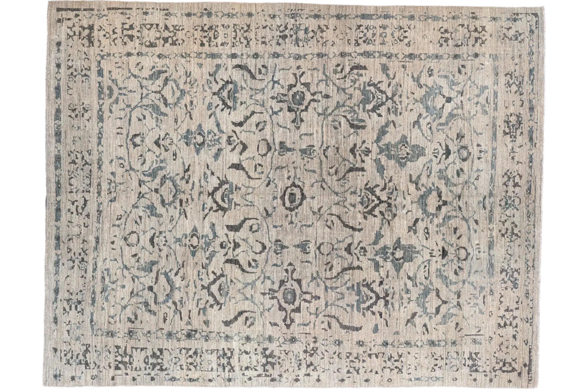 Turc Tapis de Turquie - Sultanabad Design - Bleu Marron Ivoire en vente