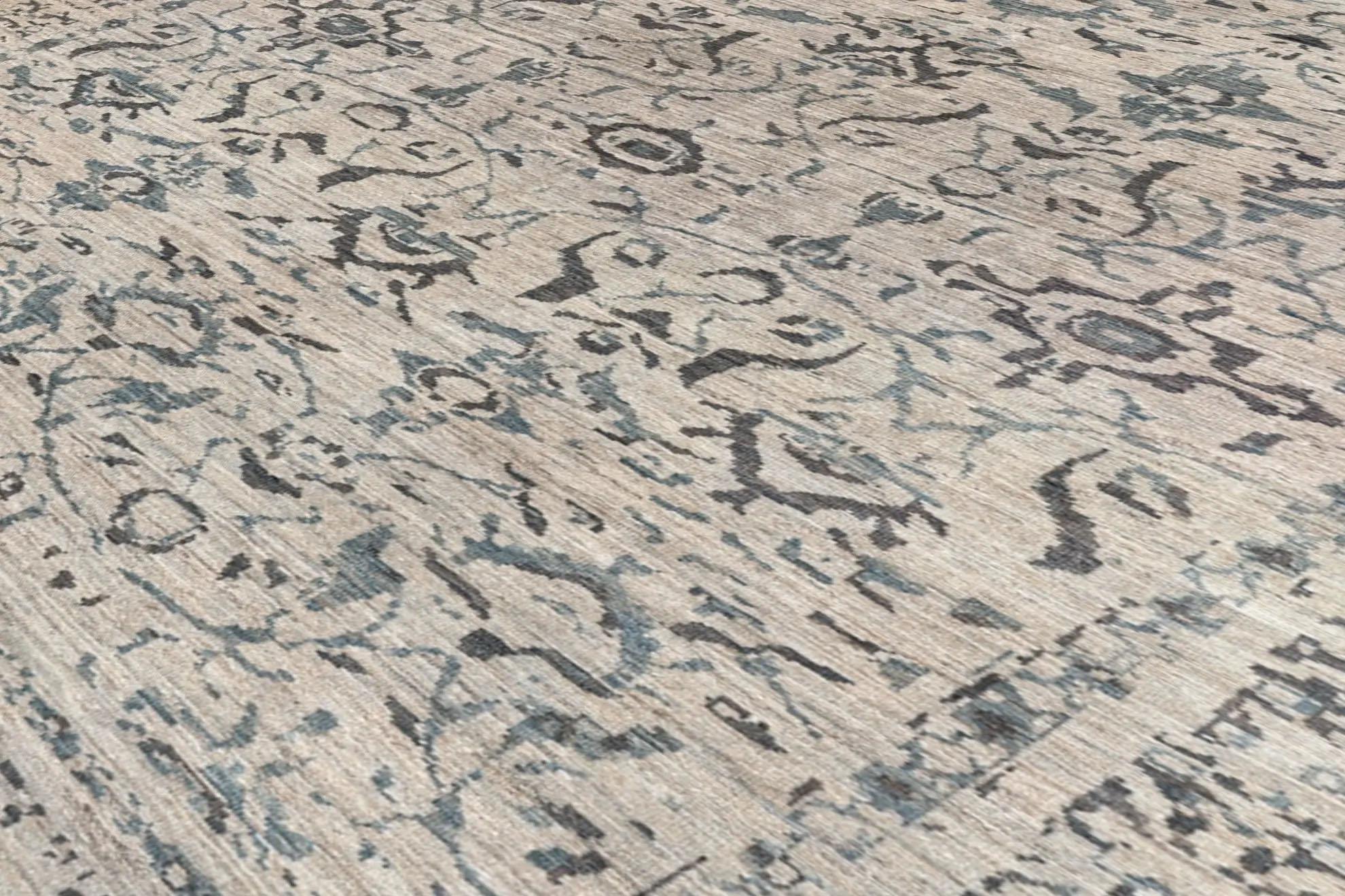 Tapis de Turquie - Sultanabad Design - Bleu Marron Ivoire en vente 1
