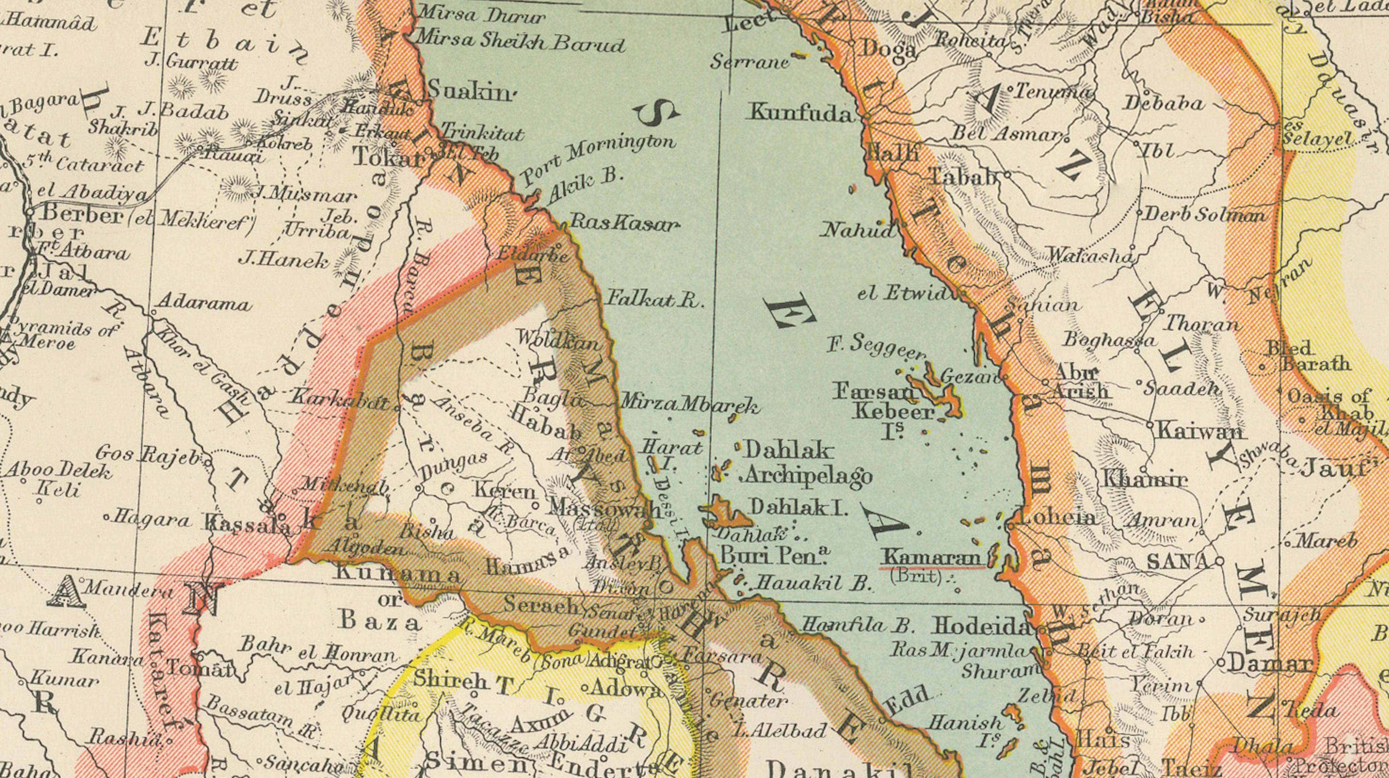 Turkey in Asia, Arabia & Persia Map with Cyprus and Egypt Insets c.1902
