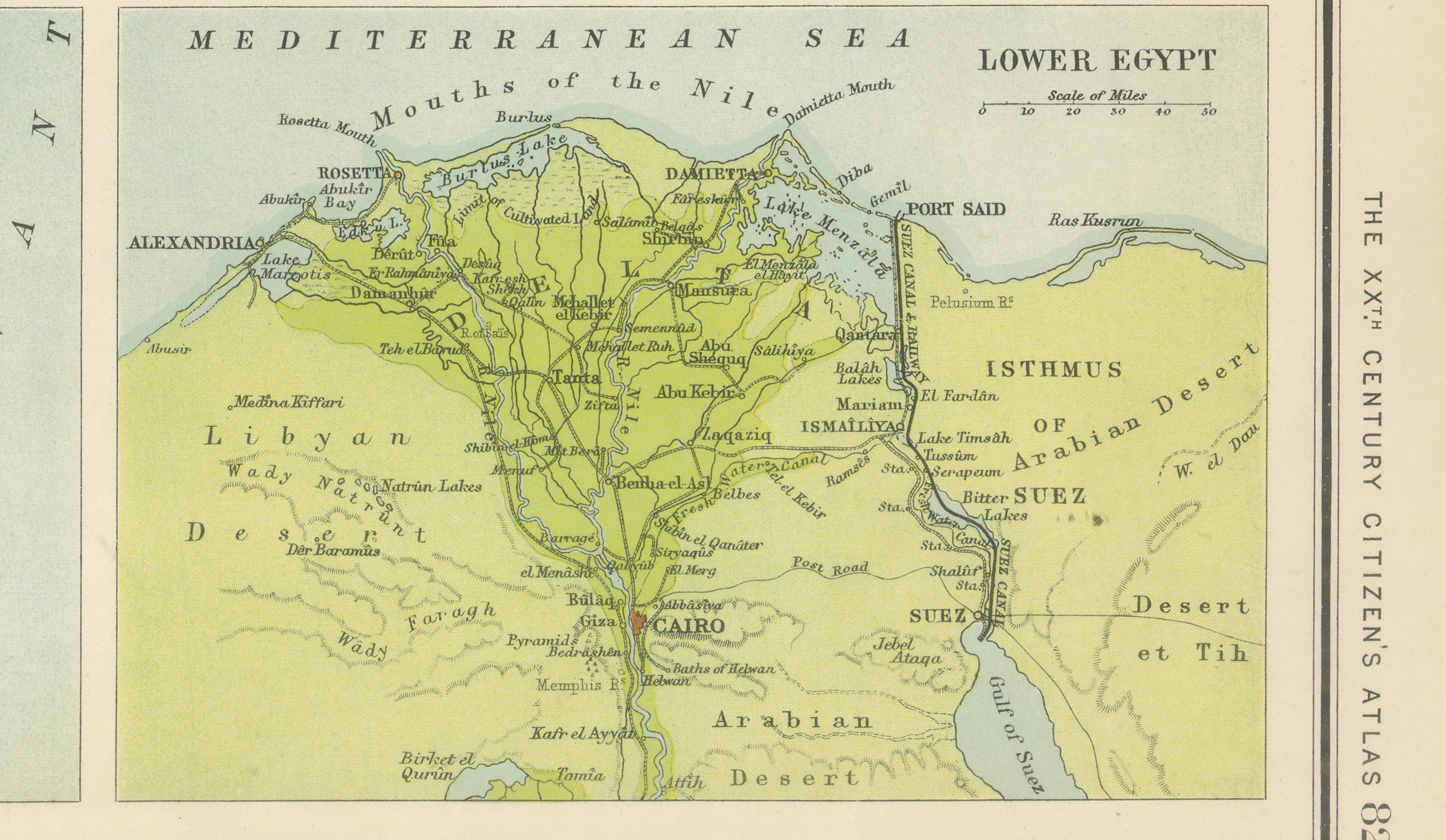 Turkey in Asia, Arabia & Persia Map with Cyprus and Egypt Insets c.1902