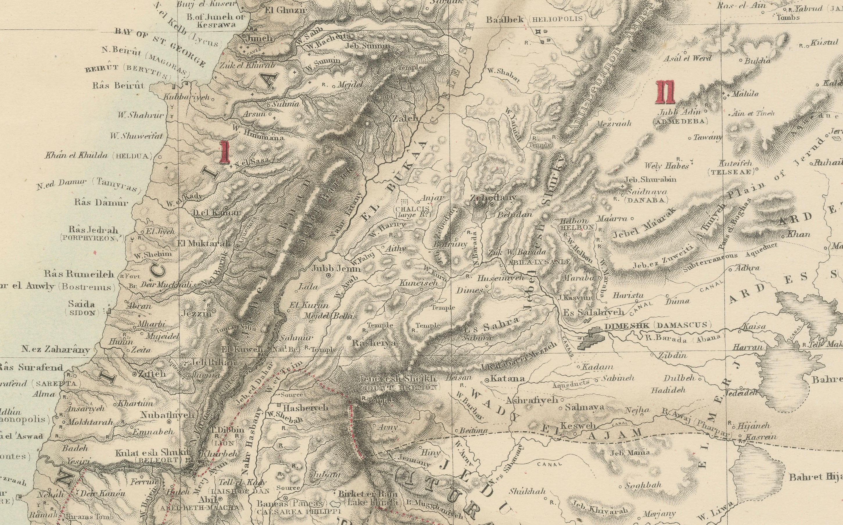 19th Century Turkey in Asia: Biblical Regions and the Holy Land from The Royal Atlas (1856) For Sale