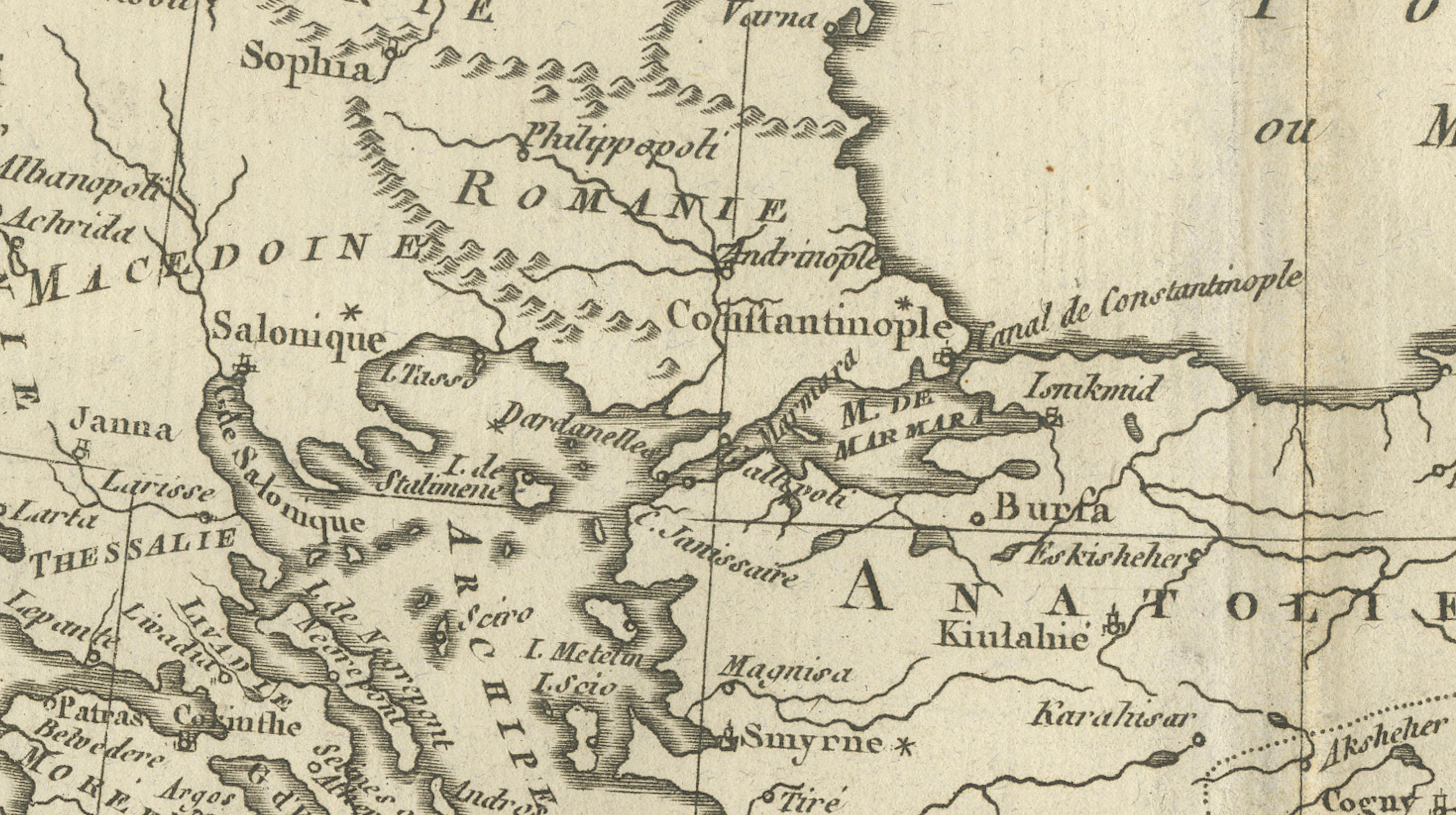 Turkey in Europe & Asia – Ottoman Lands by Bonne c.1780