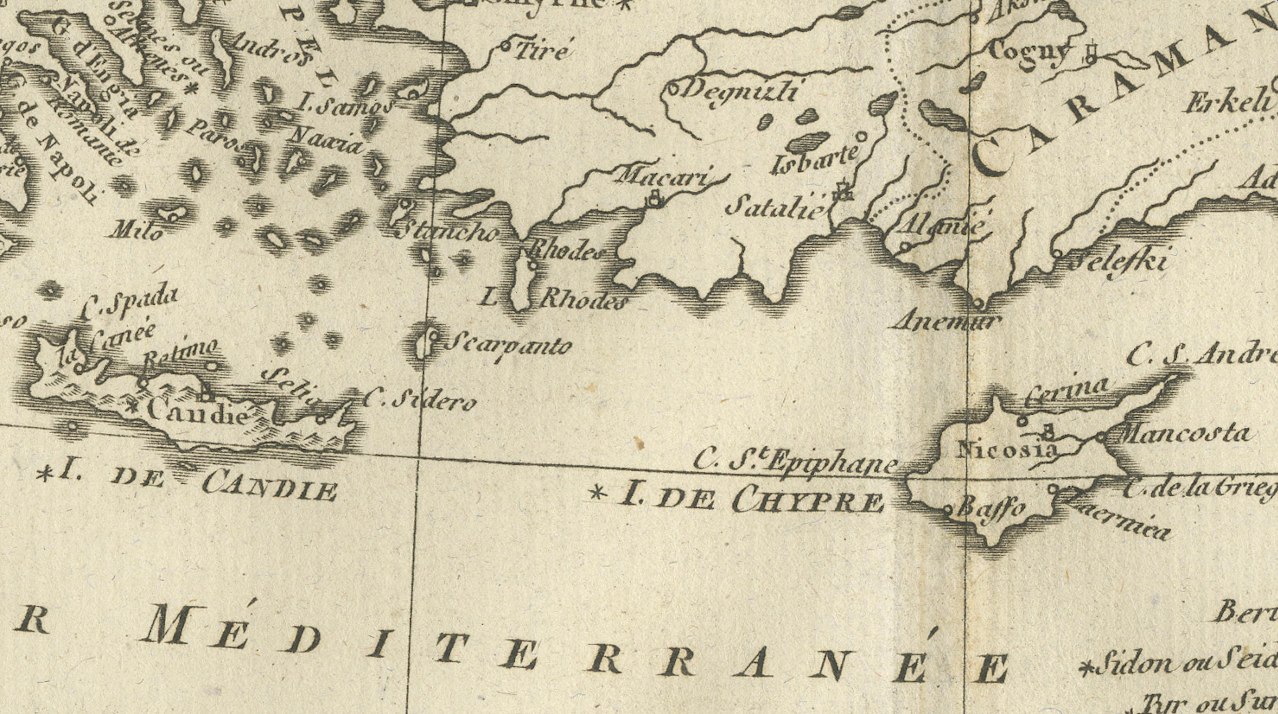 Turkey in Europe & Asia – Ottoman Lands by Bonne c.1780