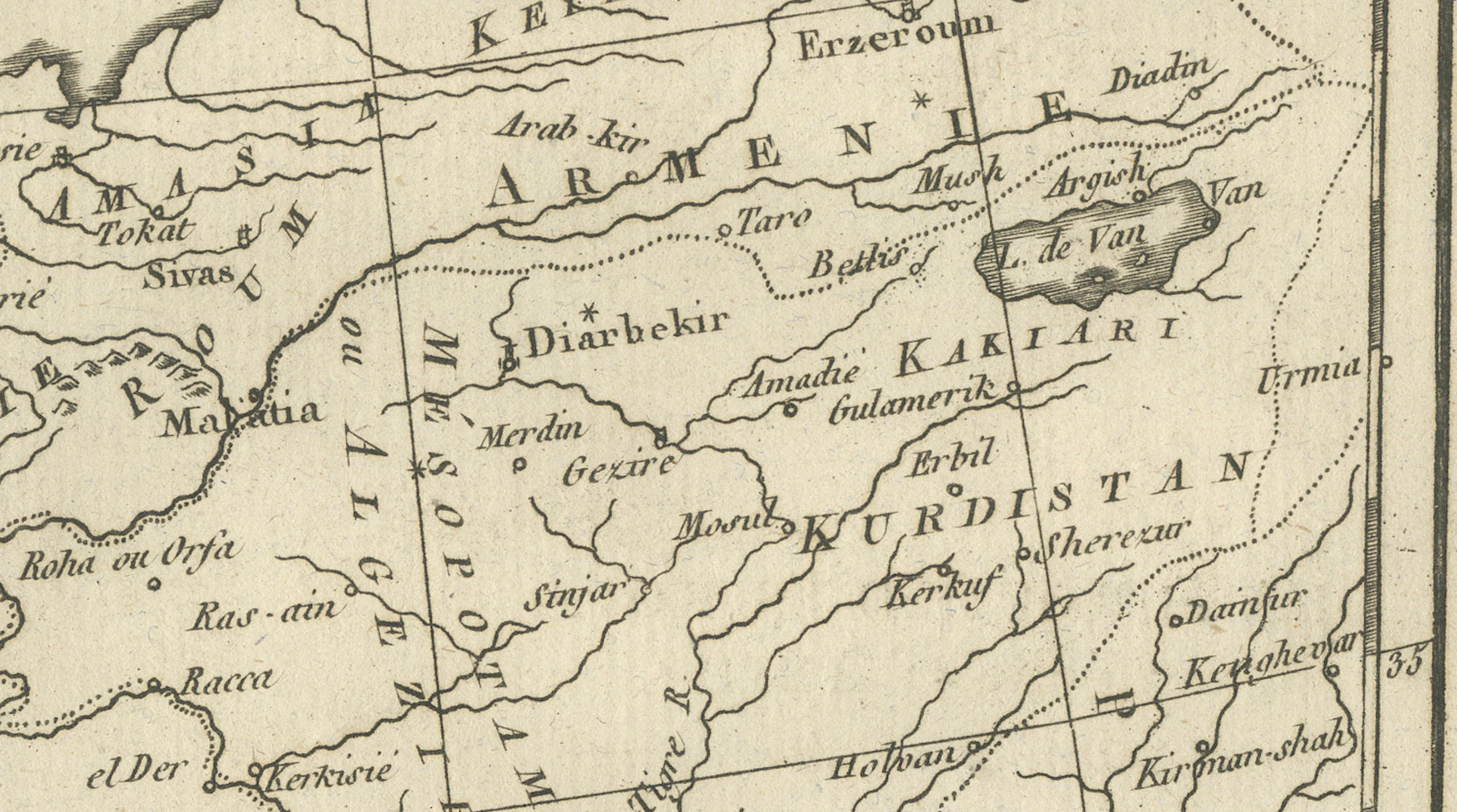 Turkey in Europe & Asia – Ottoman Lands by Bonne c.1780