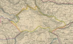 Turkey in Europe & Balkans Map, Antique Hand-Colored Map, 1860