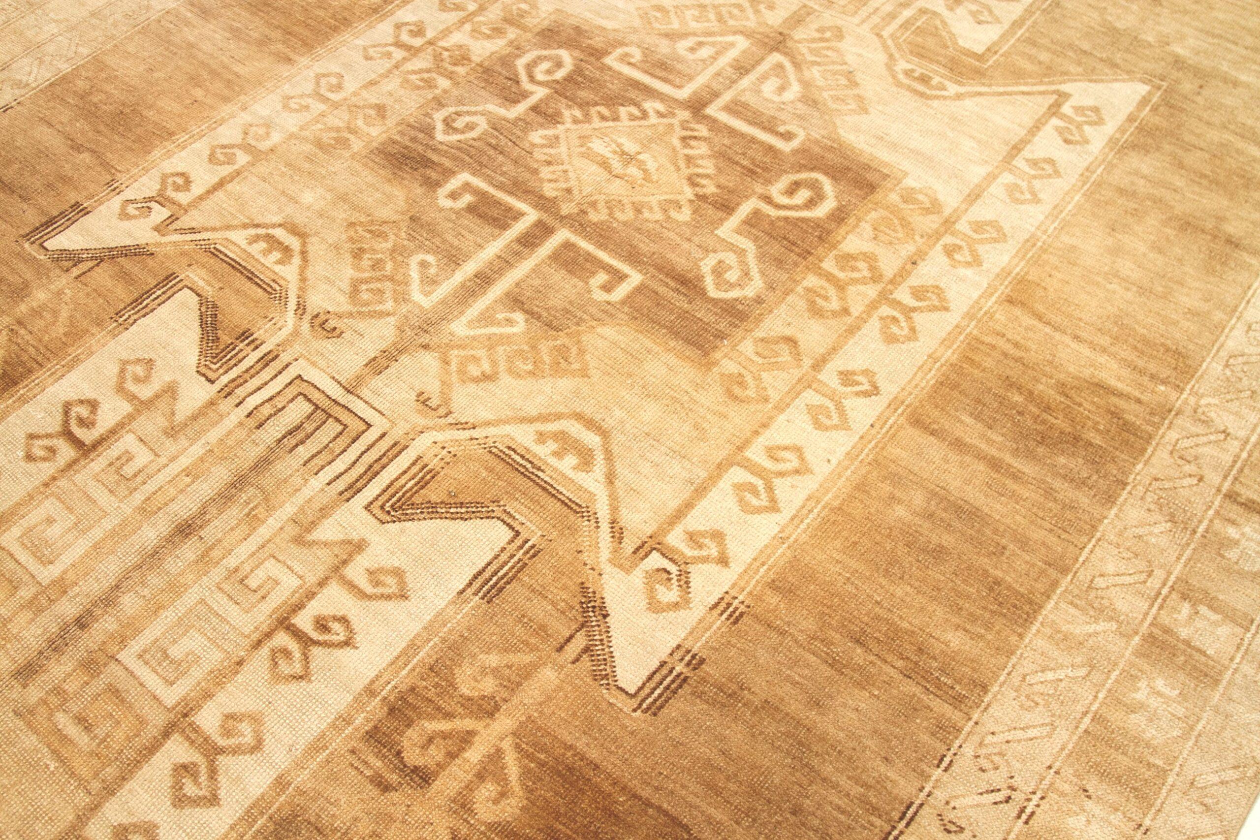 Türkei Kars Area Rugs - Wolle Brown Elfenbein Design - 92678 im Zustand „Hervorragend“ im Angebot in Dallas, TX