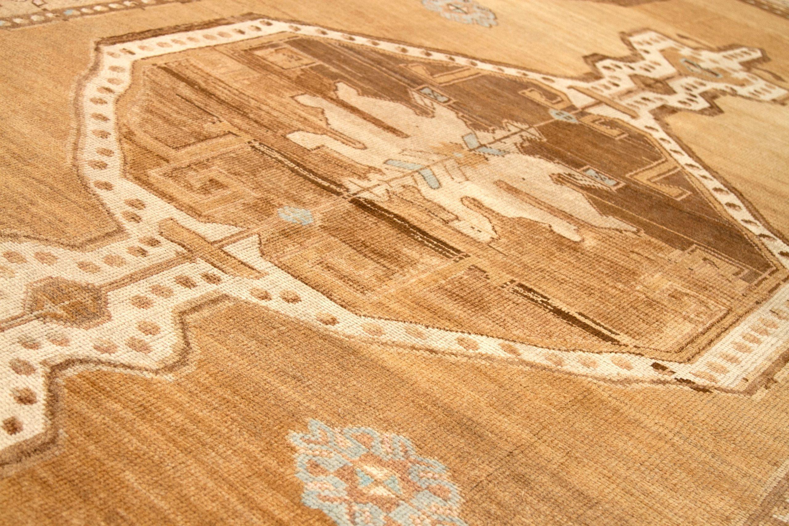 Türkei Kars Area Rugs - Wolle Brown Elfenbein Design - 92760 (Türkisch) im Angebot