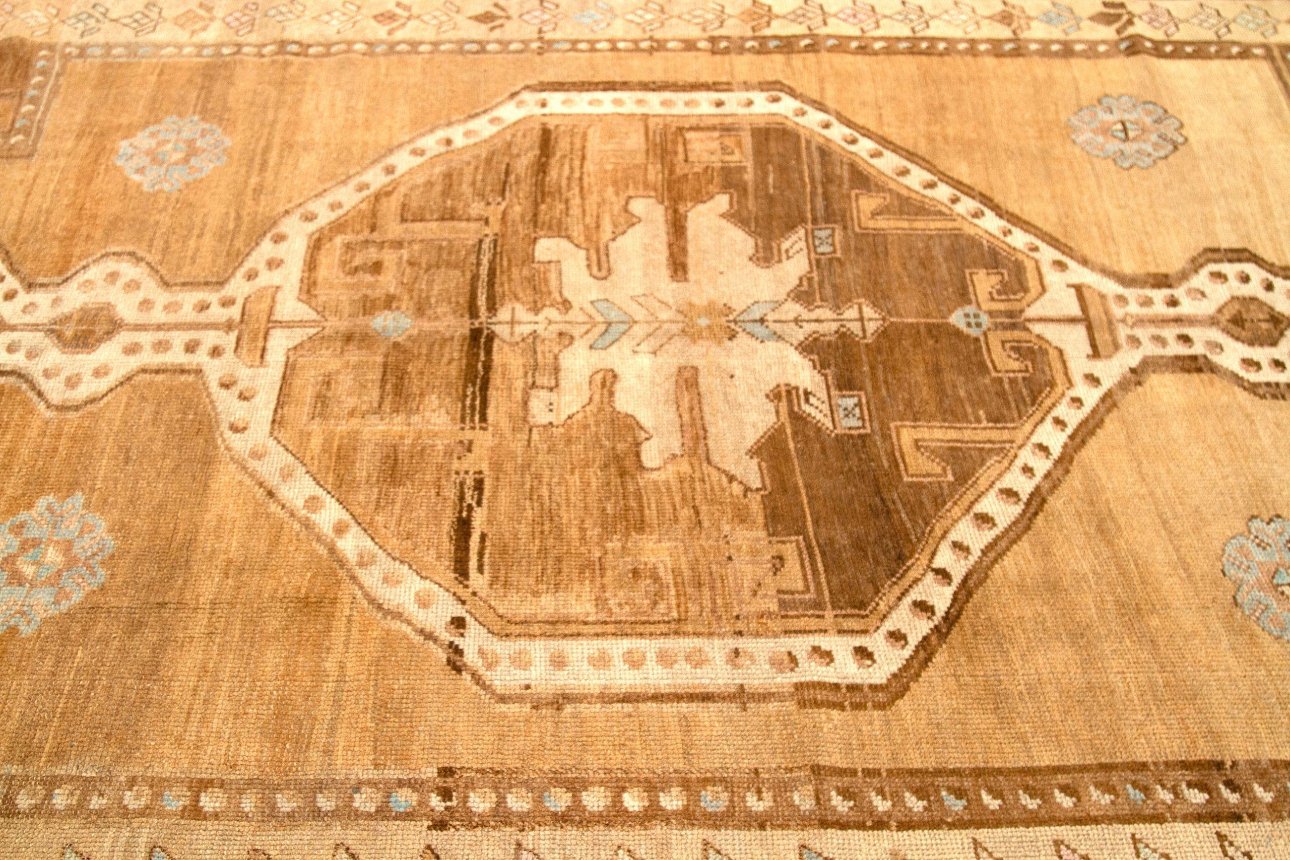 Türkei Kars Area Rugs - Wolle Brown Elfenbein Design - 92760 im Zustand „Hervorragend“ im Angebot in Dallas, TX