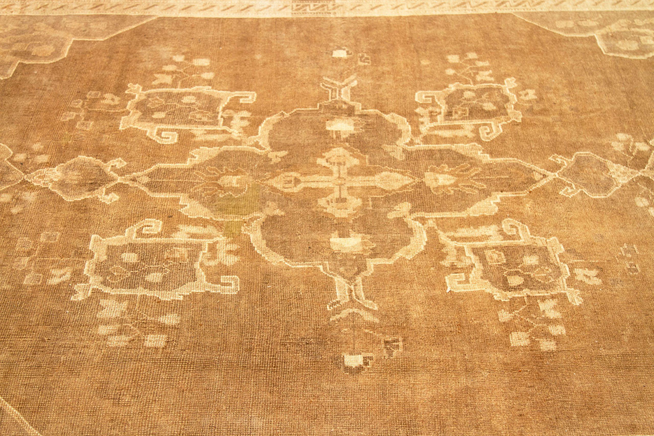 Türkei Kars Area Rugs - Wolle Brown Elfenbein Design - 92768 im Zustand „Hervorragend“ im Angebot in Dallas, TX