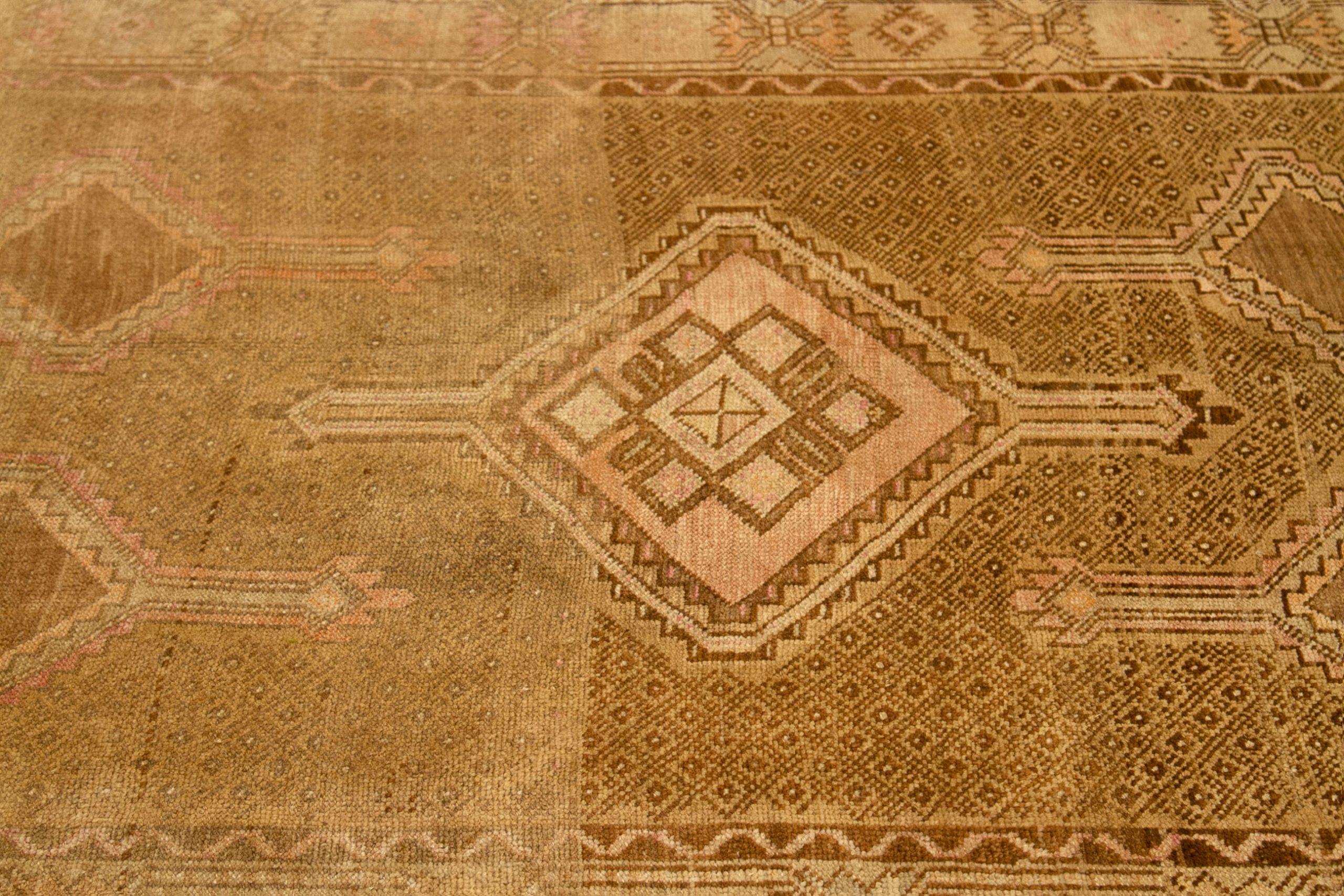 Tappeti Turchia Kars - Lana Marrone Avorio Rosa - 92765 In condizioni ottime in vendita a Dallas, TX