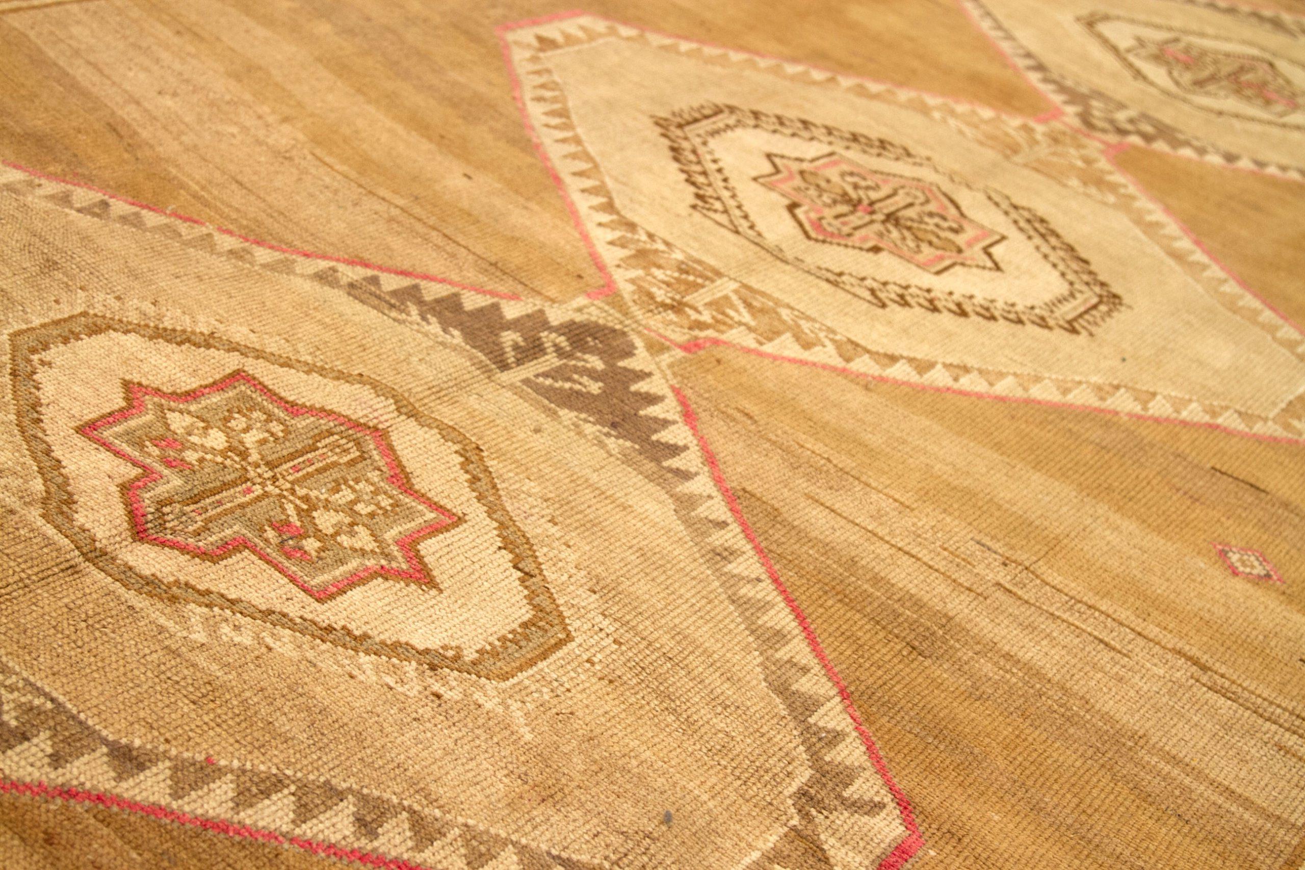 Turco Tappeti Turchia Kars - Lana Marrone Avorio Rosa - 92772 in vendita