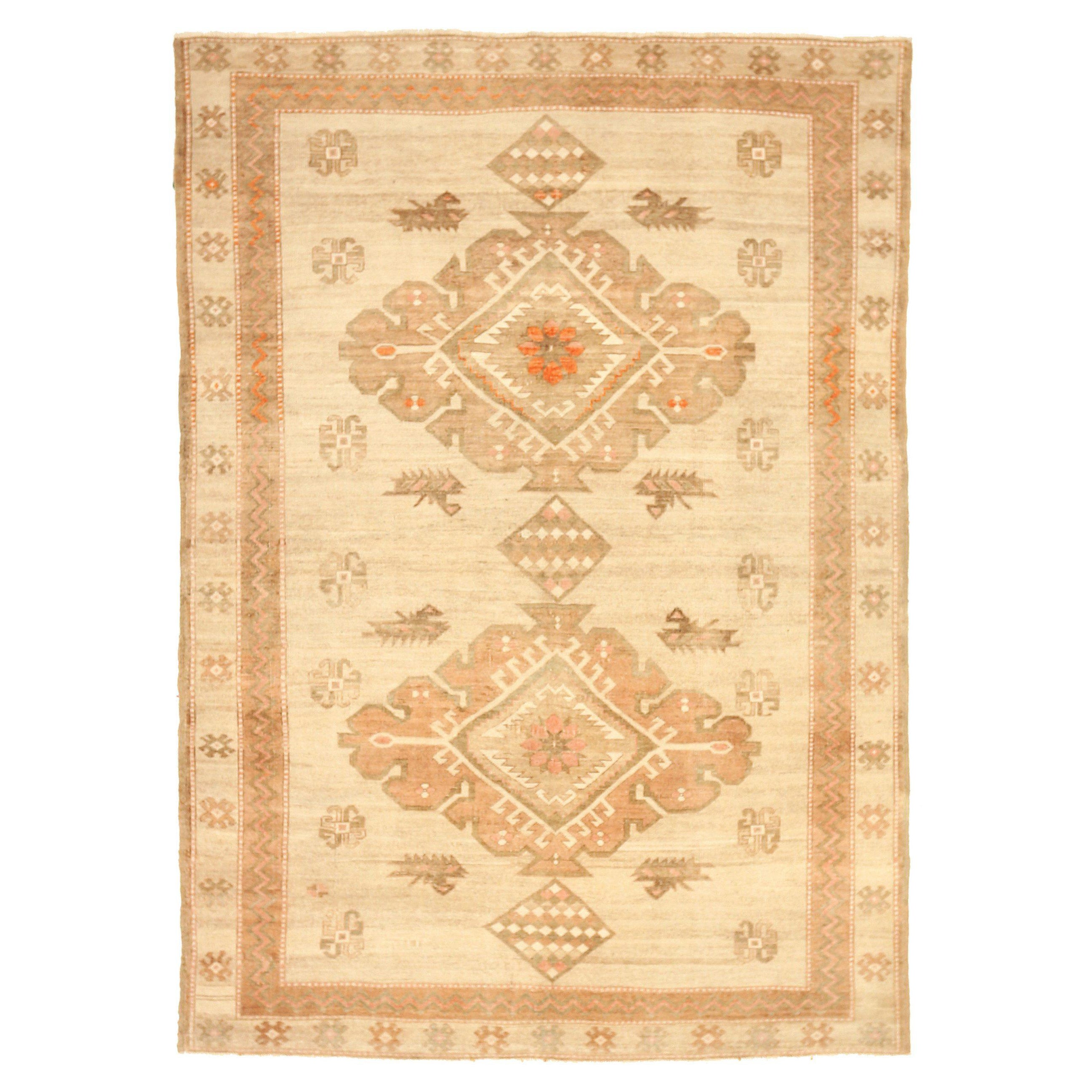 Turkey Kars-Teppiche - Wolle Elfenbeinrosa Design - 92783