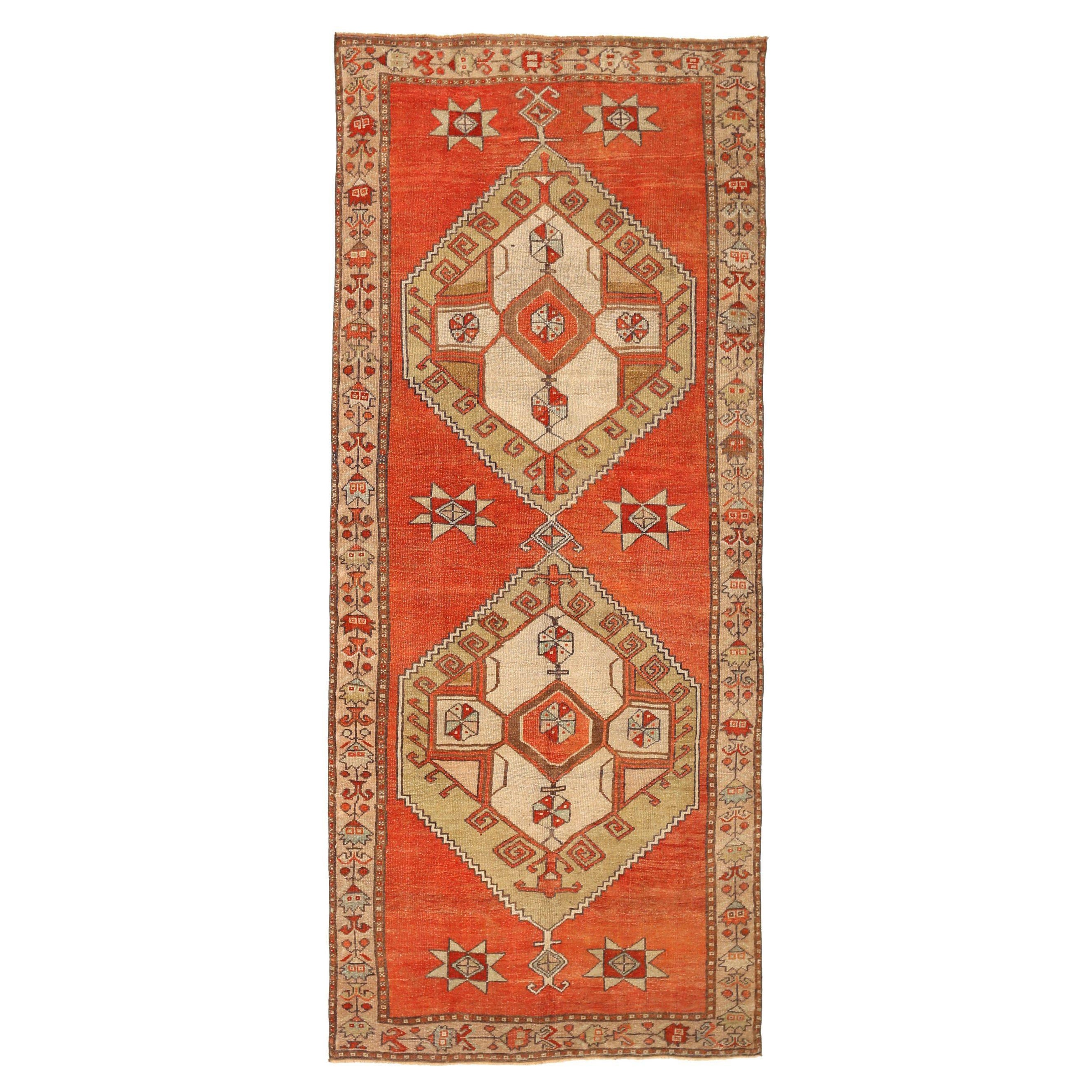 Turkey Kars Kleiner Teppich - Wolle Elfenbein Rot Taupe Design - 92724