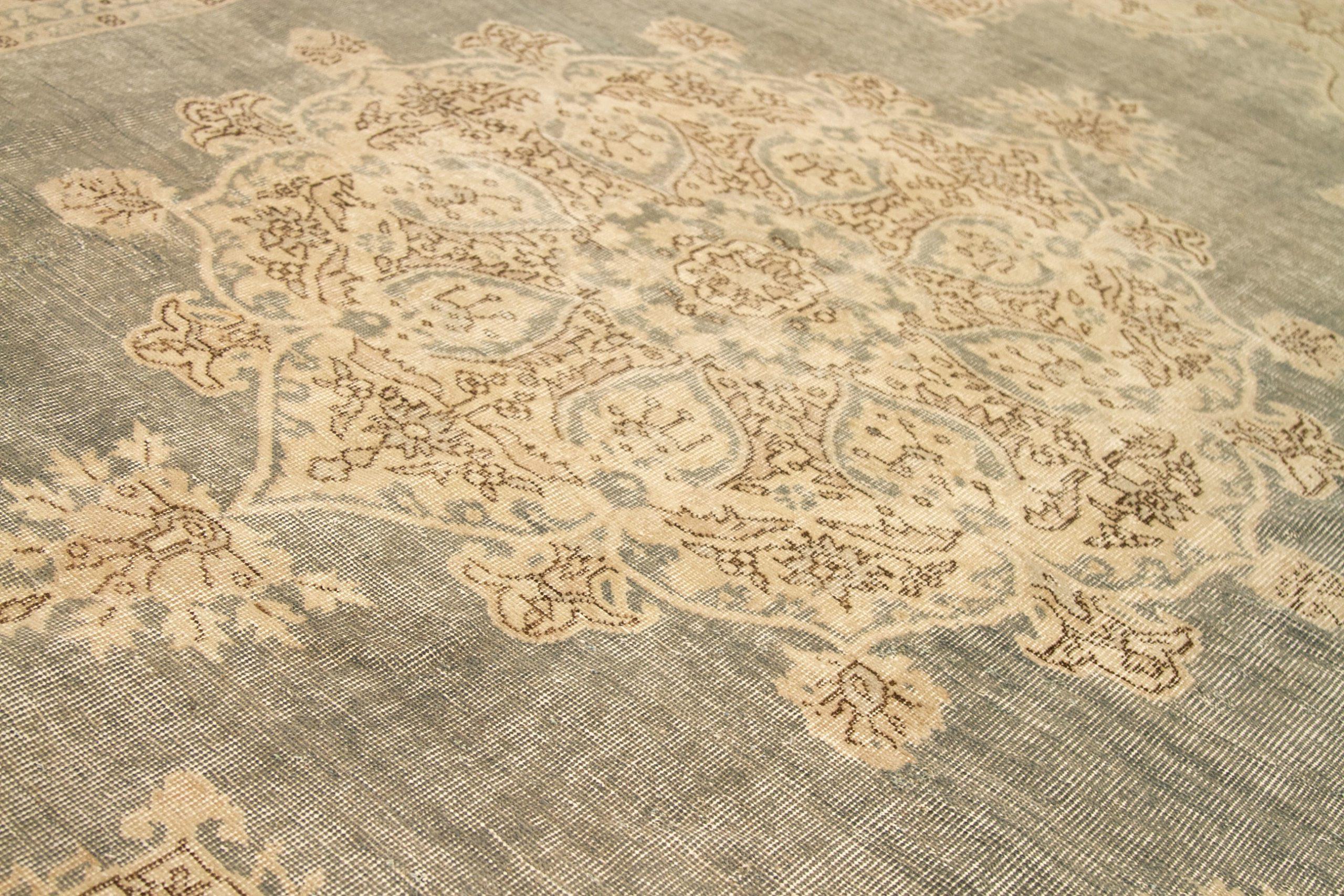 Türkei Kayseri Bereich Teppiche - Wolle Grün Elfenbein Design - 92746 (Türkisch) im Angebot