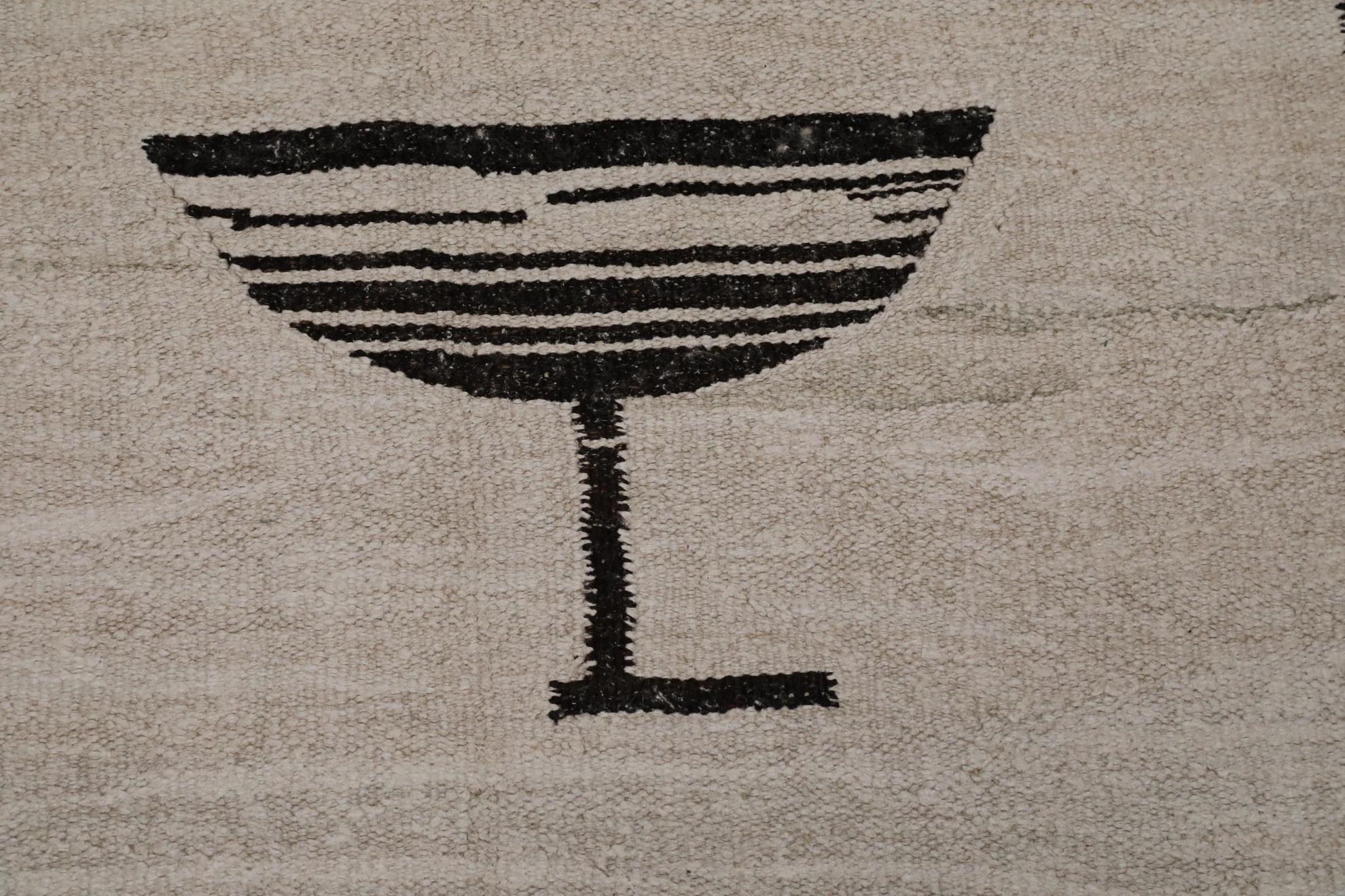 Tessuto a mano Rug & Kilim Turchia Circa 1990 - Lana Nero Avorio Design - 99563 in vendita