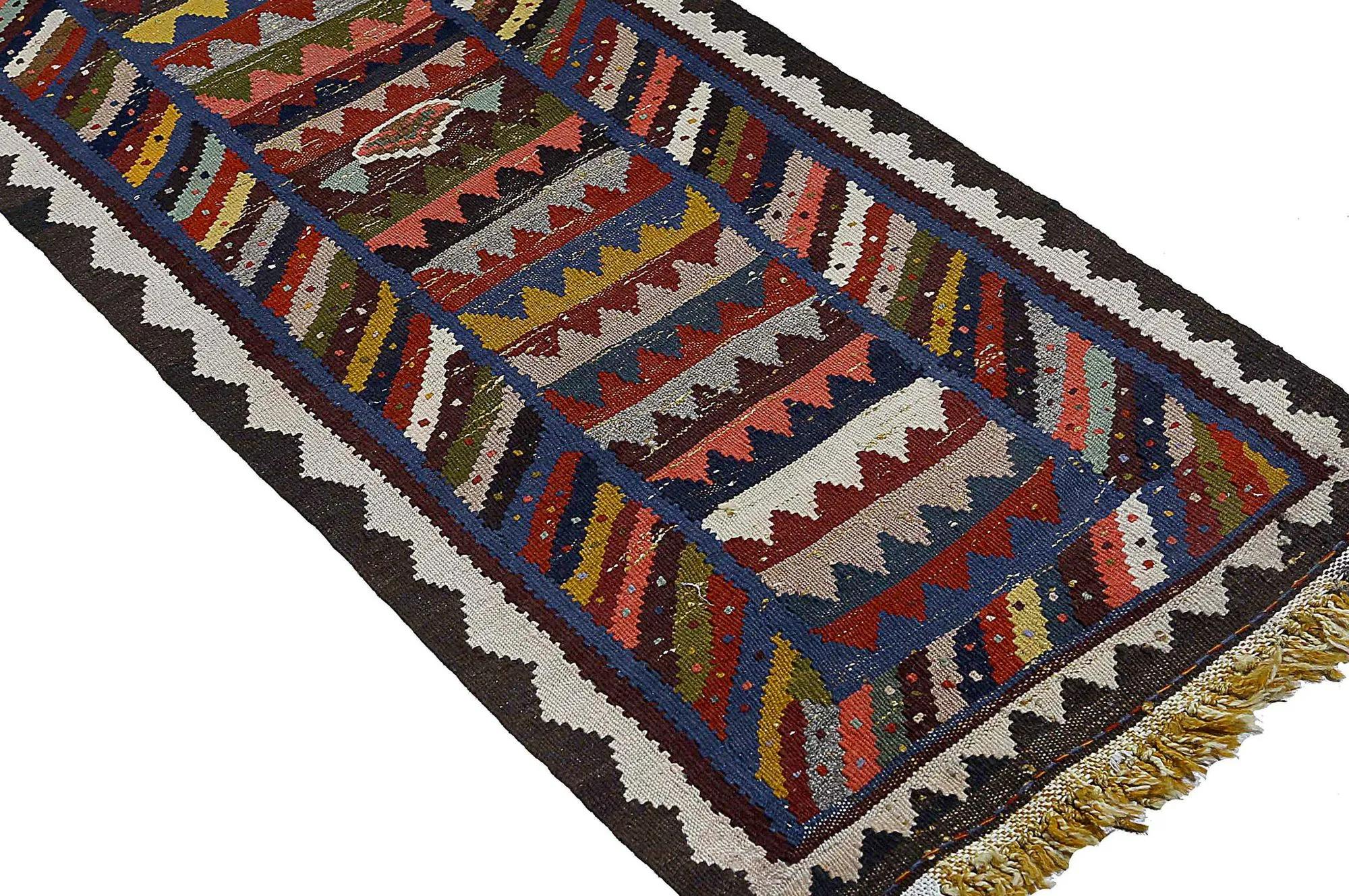 Tapis Kilim de Turquie - Design - 98638 Excellent état - En vente à Dallas, TX