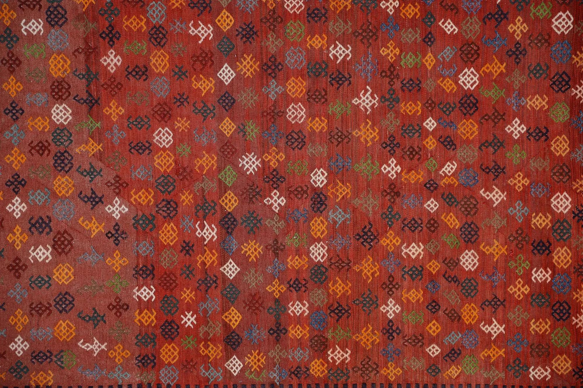 Tapis Kilim de Turquie - Design - 98815 Excellent état - En vente à Dallas, TX