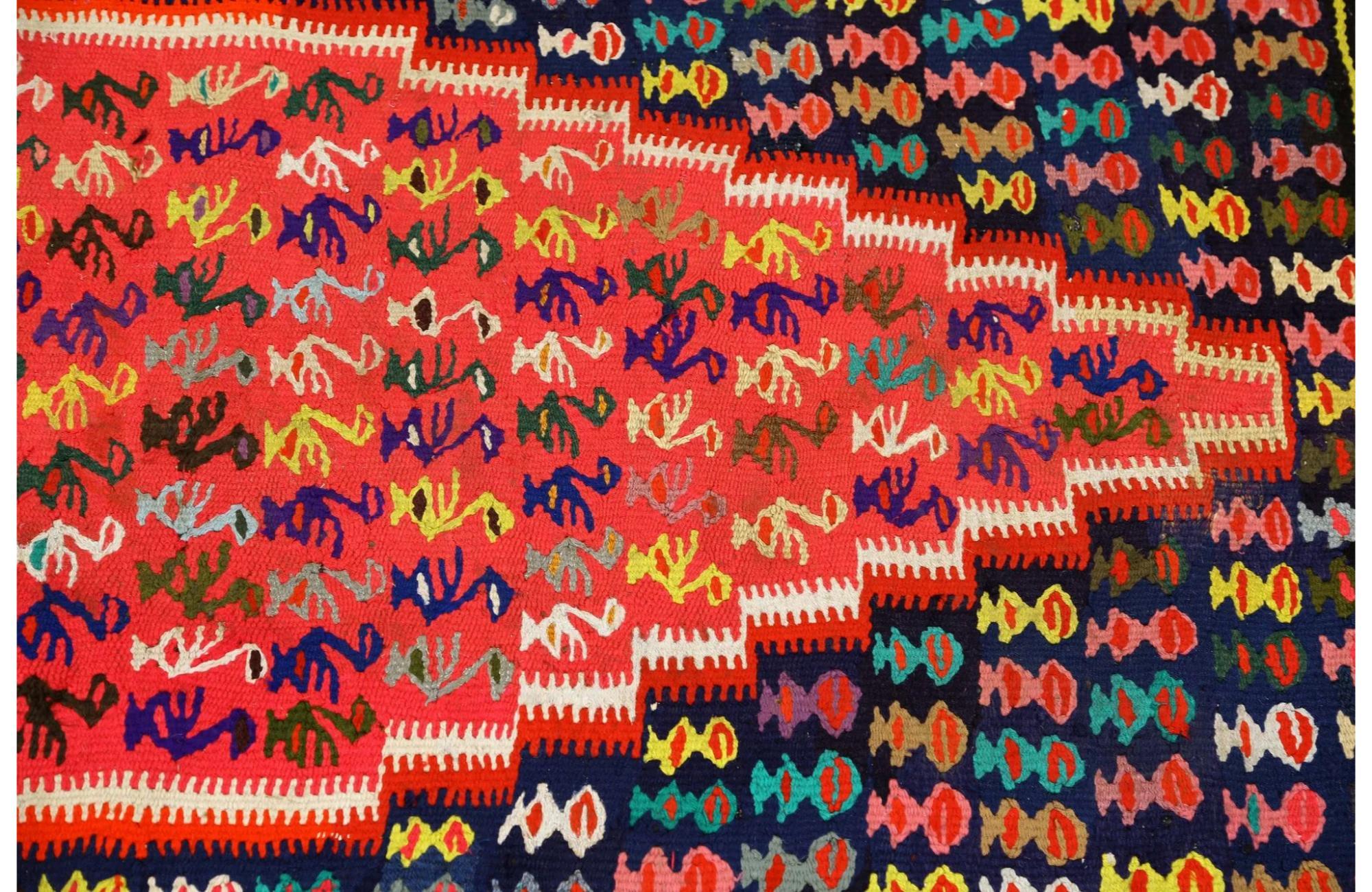 Tapis Kilim de Turquie - Design - 99241 Excellent état - En vente à Dallas, TX