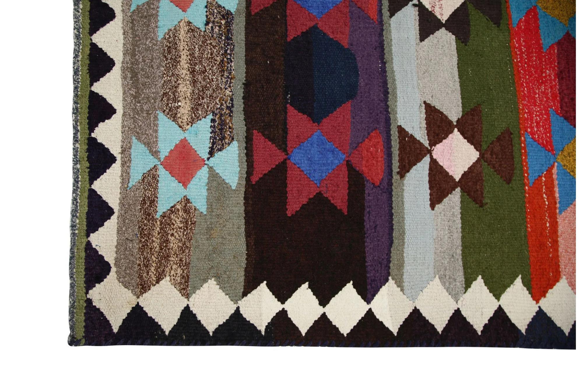 Hand-Knotted Turkey Kilim Area Rugs - Design - 99274 For Sale
