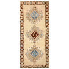 Turkey Kula Area Rugs - Wool Blue Brown Ivory Design - 92747