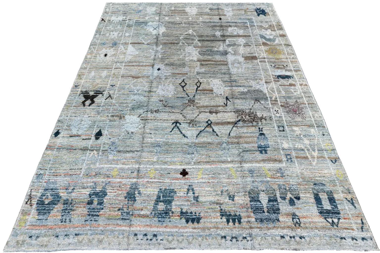 Turco Tappeto per l'area Oushak della Turchia - Design grigio (122x180) in vendita